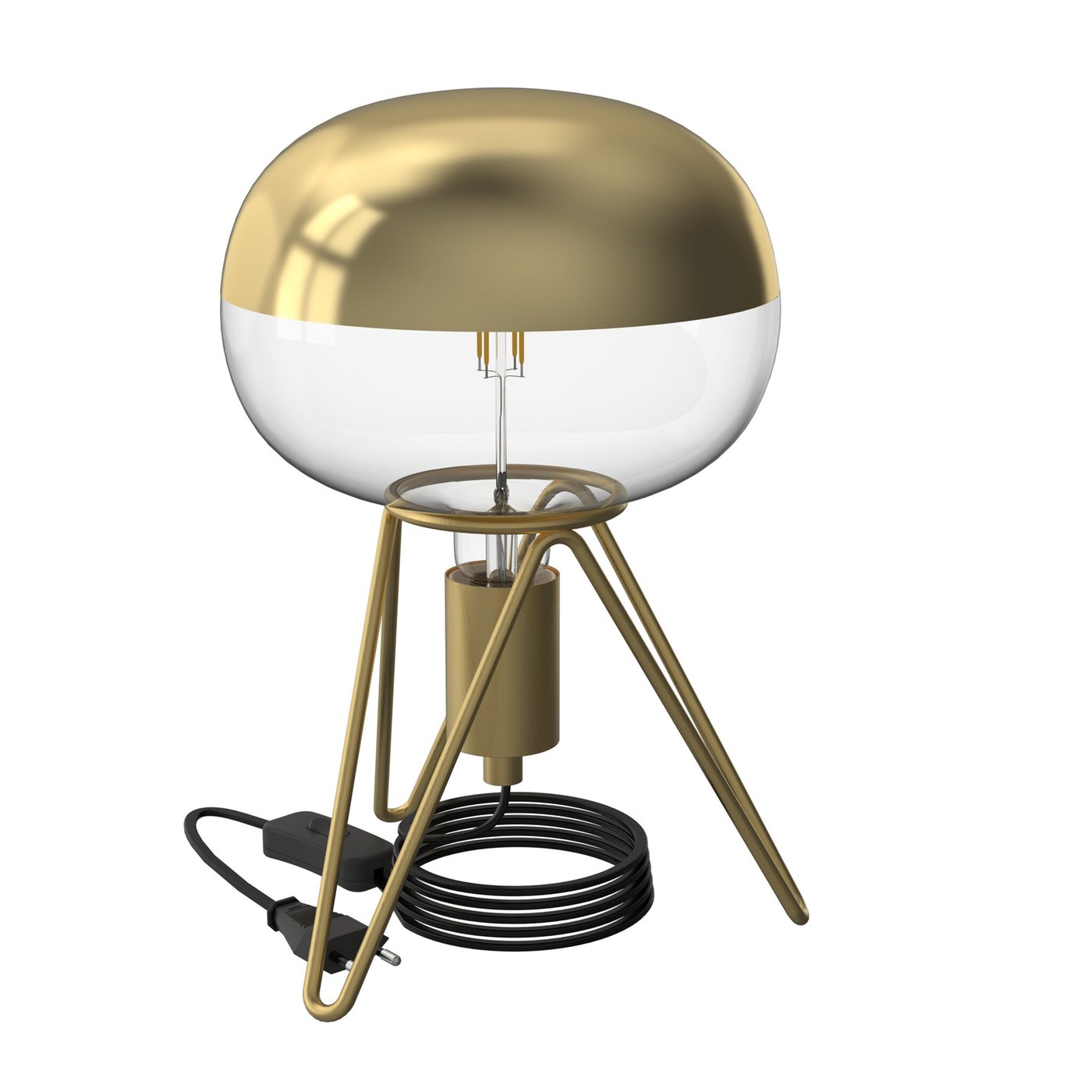 Calex Tischlampe Dreifuss - Gold - Fassung E27