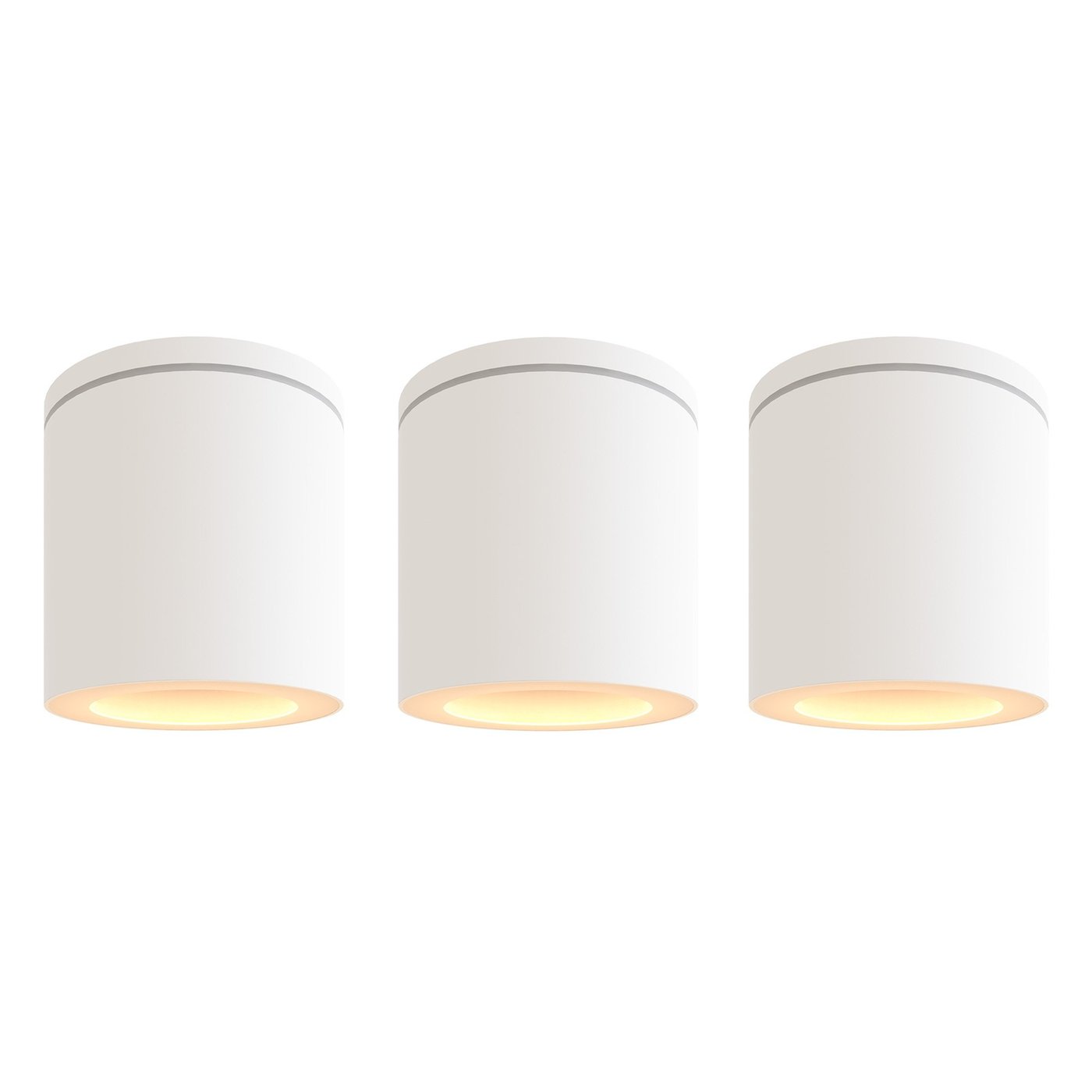 3x LED Mounted Ceiling Spotlight Outdoor - IP54 - White - Round - Modern - Excl. GU10 Spot