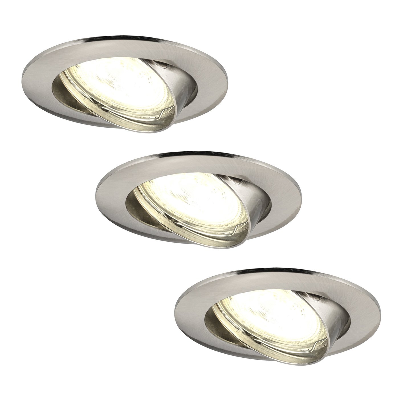 3x Lampy Wpuszczane w Sufit - Stal Nierdzewna - Amsterdam - ściemniane - 3W - 2700K - ø82mm