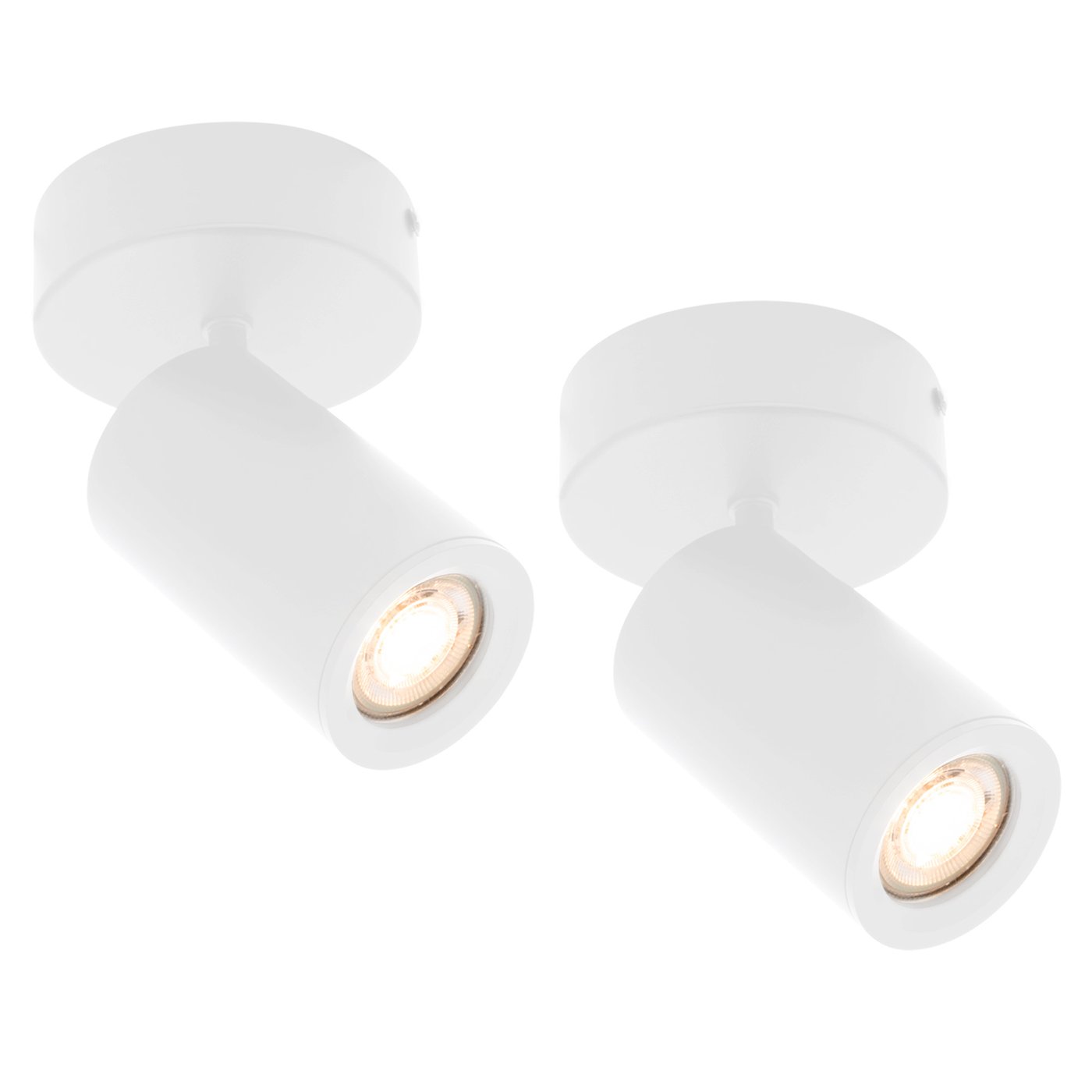 2x Smart LED Loftspot Hvid - Dæmpbar - 4.9W - RGB+CCT - Vippelig