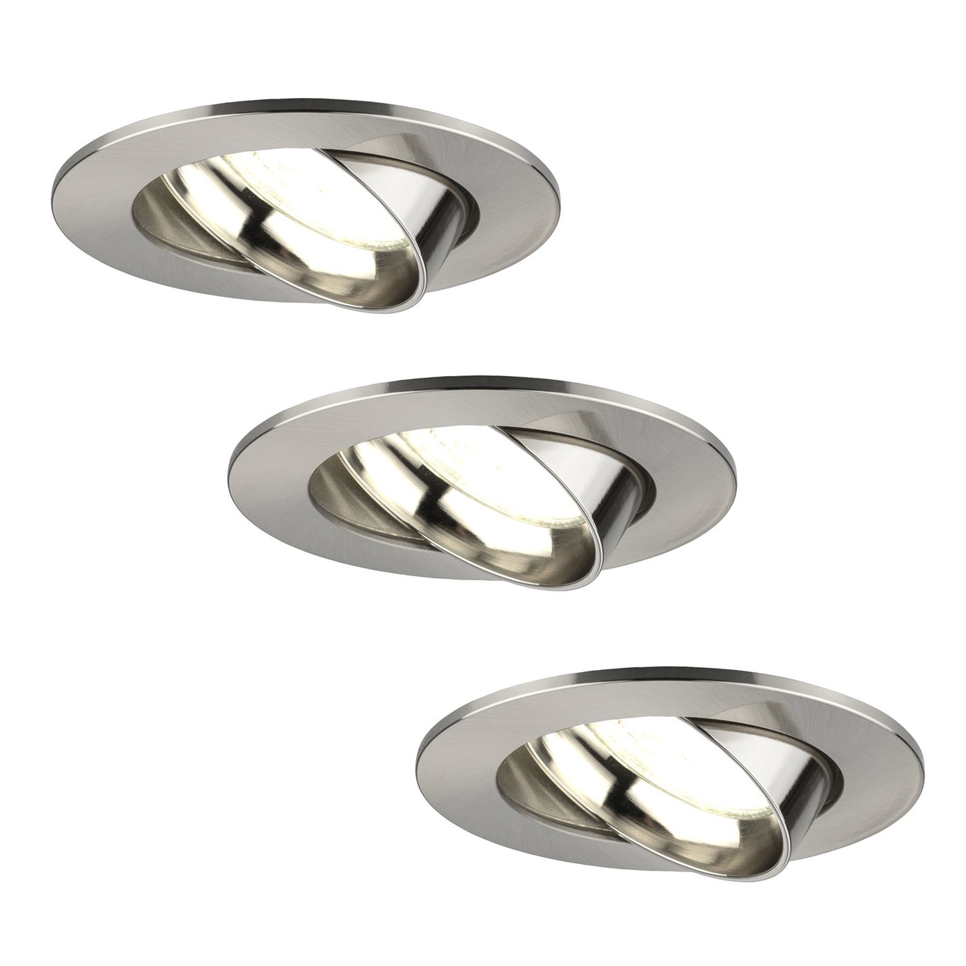 3x Lampy Wpuszczane w Sufit - Stal Nierdzewna - Rio - ściemniane - 3W - 4000K - ø85mm