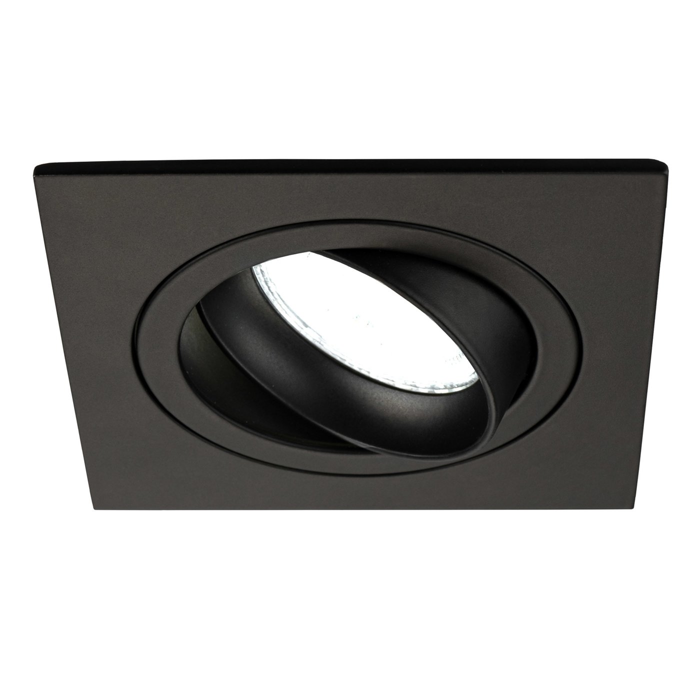Lampy Wpuszczane w Sufit - Czarny  - Seville - ściemniane - 5W - 6500K - ø92mm - Kwadratowy