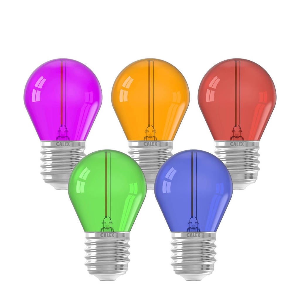 Kolorowa Żarówka kulowa LED - 5 szt. - E27 - 1W - 220-240V