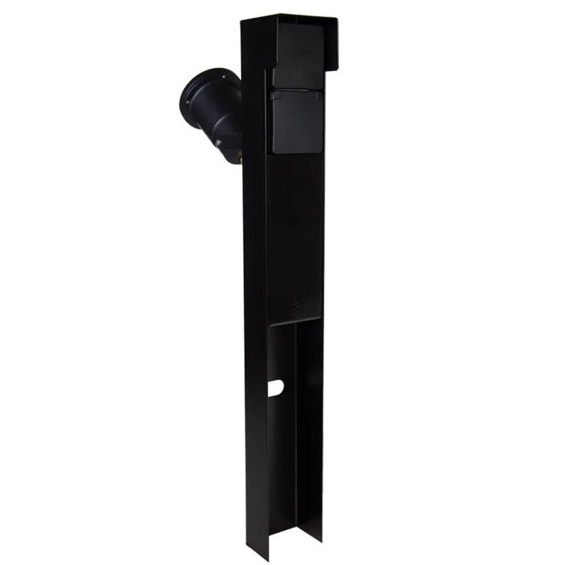 Aussensteckdose mit Niko Schaltmaterial - 1 Gartenstrahler - 2 Steckdosen – 2 Kabelverschraubungen – IP55 - 65cm 