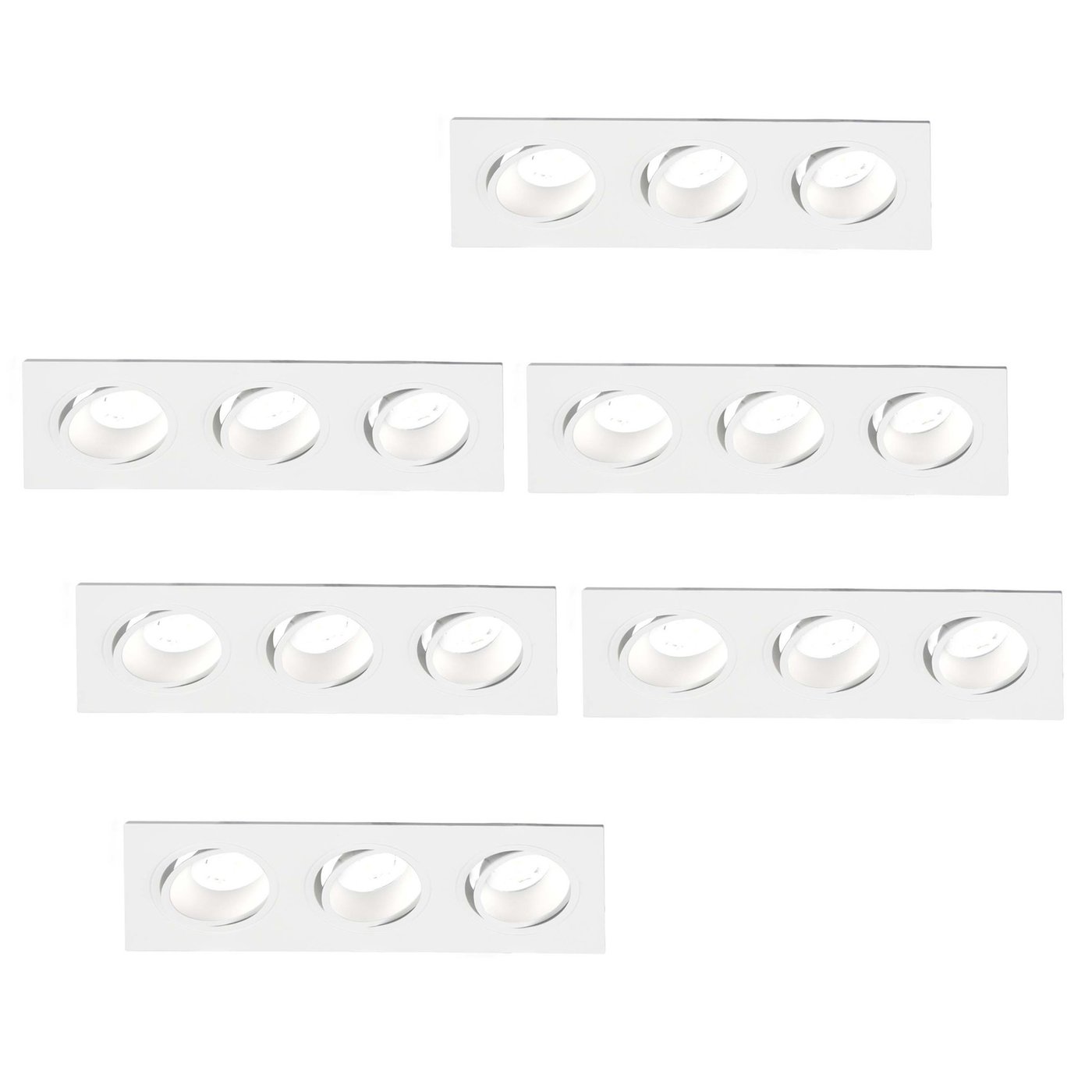 Ściemnialny Oczka sufitowe LED Triple - 5W - 6500K - 215mm - opakowanie 6 szt.