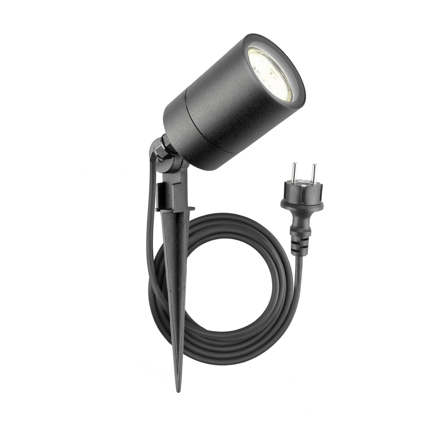 Reflektor Ogrodowy LED - Antracyt - IP65 - Gniazdo GU10 - Kabel zasilający 2 metry