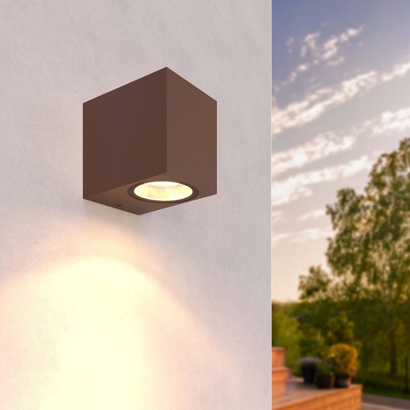 LED Wandleuchte Außen - San Diego - GU10 Fassung - Rost - Für Innen & Außen geeignet