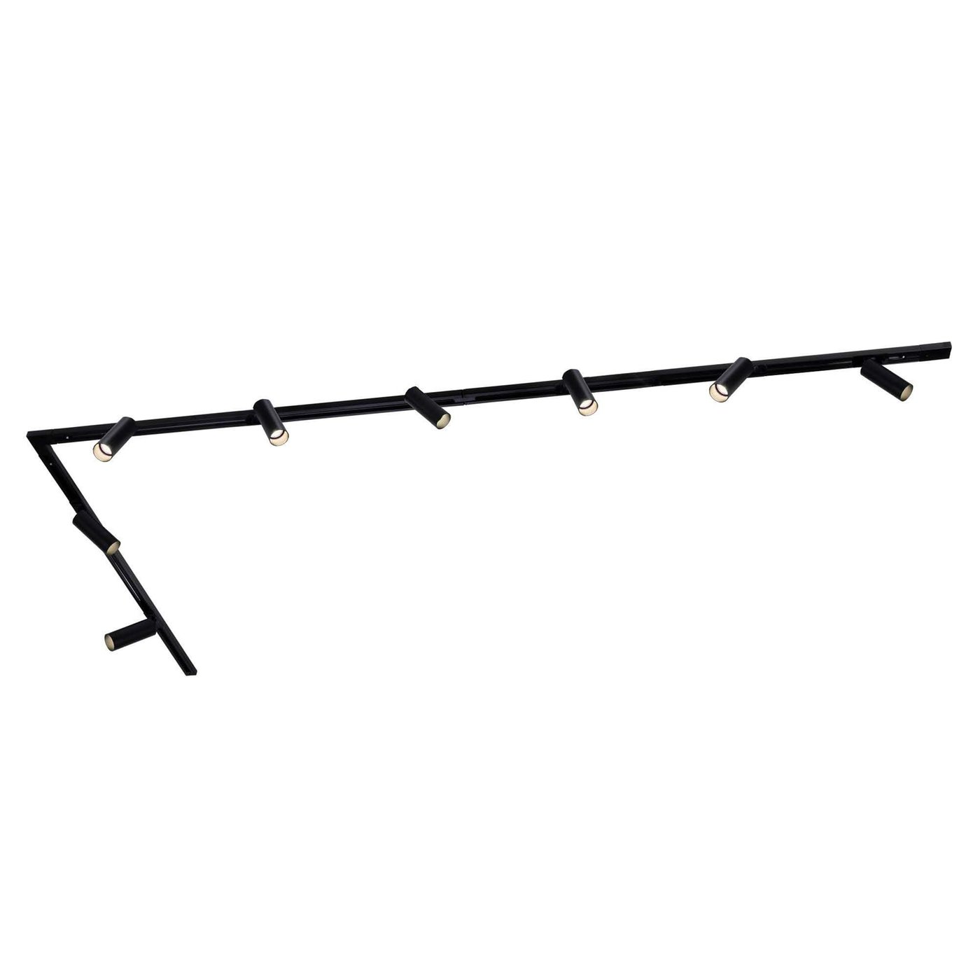 3m LED Schienensystem - 8 Spots - 3W - 2700K - Dimmbar - 1 Phasen - Schwarz