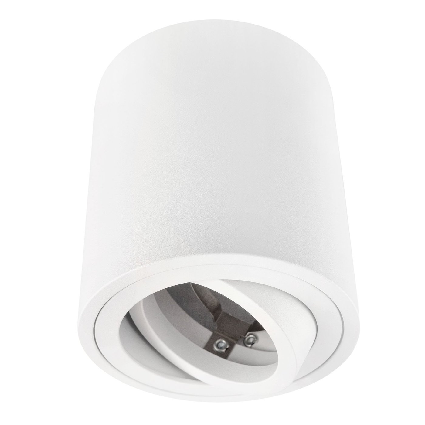Dæmpbar LED Påbygningsspot - Ø95 mm - Rund - Hvid - GU10-fatning - Vipbar