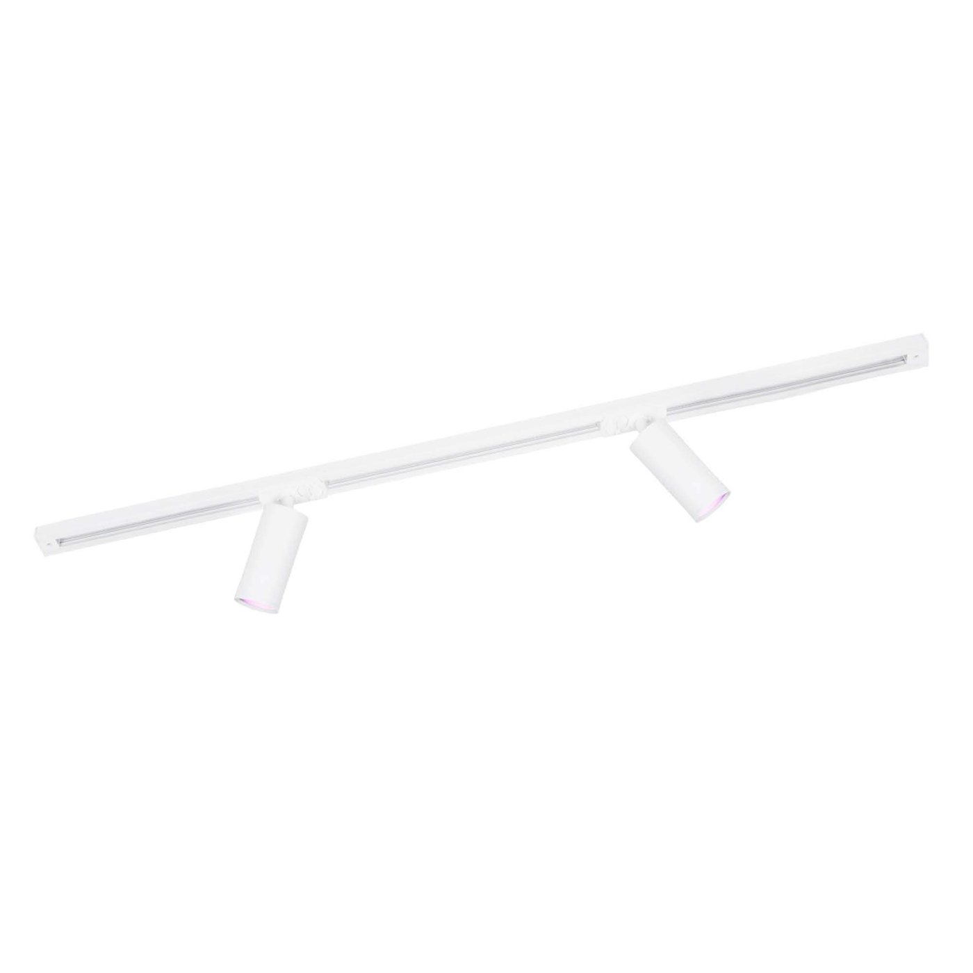 1m Illuminazione a Binario LED Intelligente - 2 Faretti GU10 - 4.9W - RGB+CCT - Dimmerabile - Binario Monofase - Bianco
