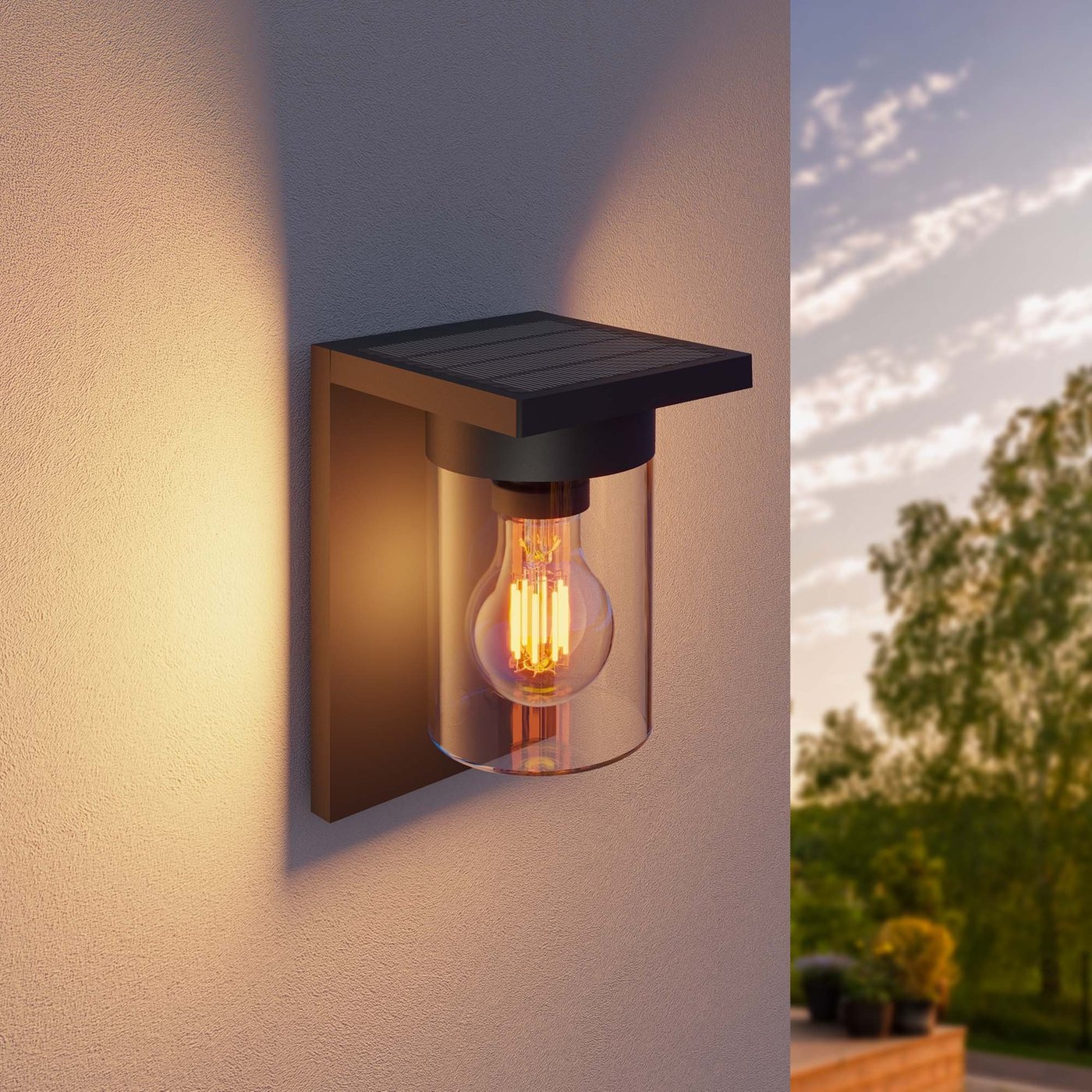 Applique Murale Solaire avec Capteur - IP44 - Raccord E27 - Anthracite