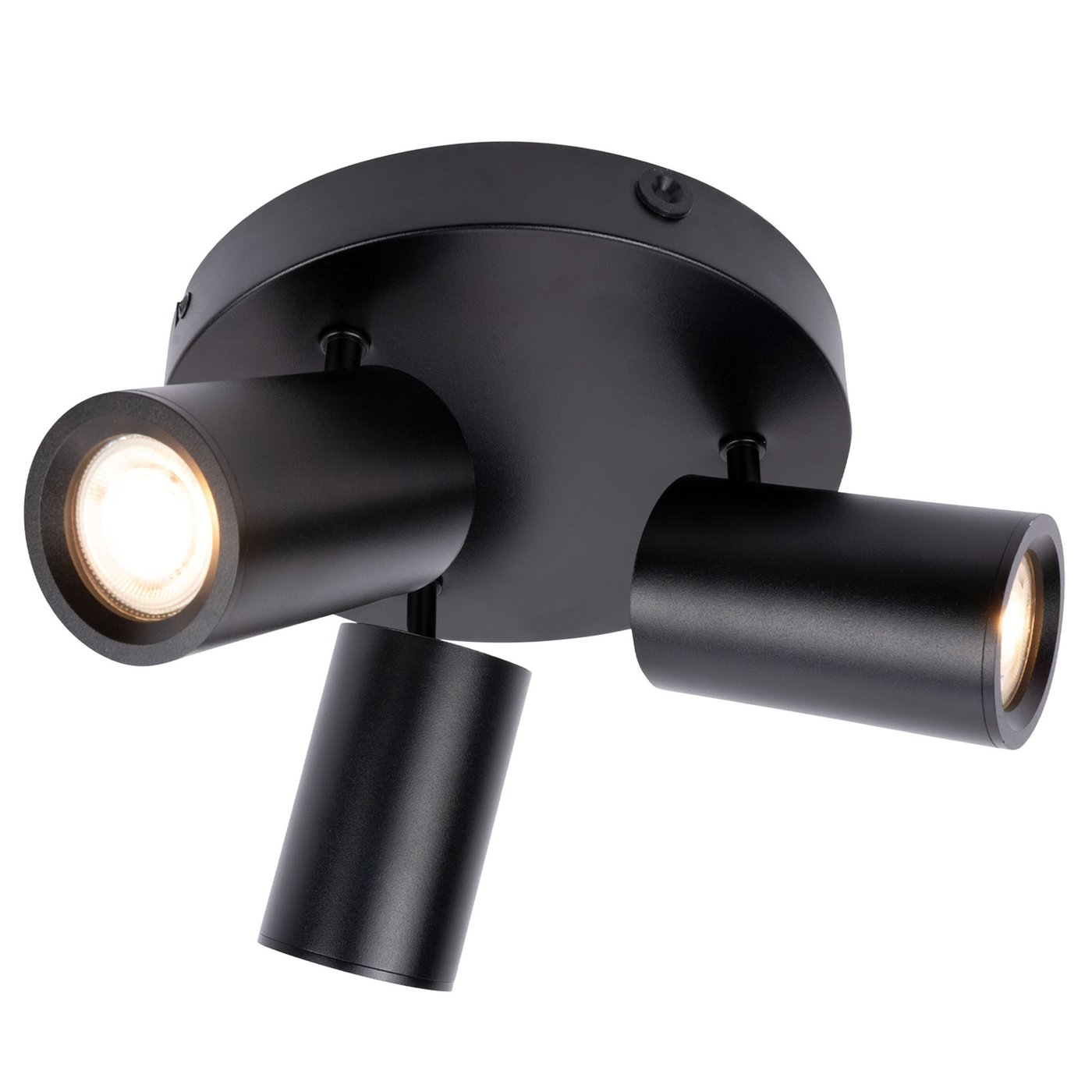 Reflektory Sufitowe LED Czarne Trio - Ściemniane - 3W - 2700K - Uchylne