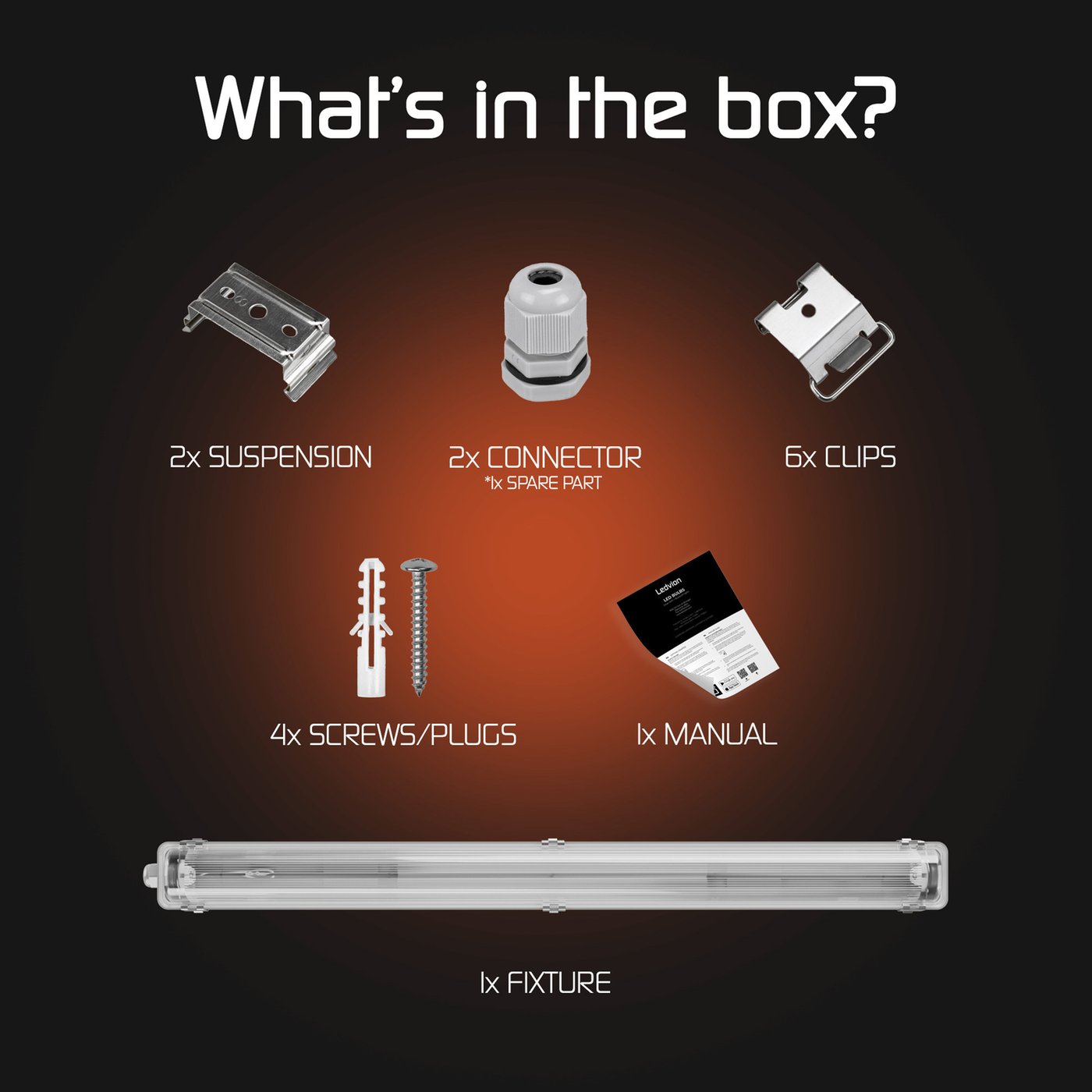 2 Armature LED 60cm IP65 - Acciaio Inox, Antipolvere, Per Interni Ed Esterni - Foto 6