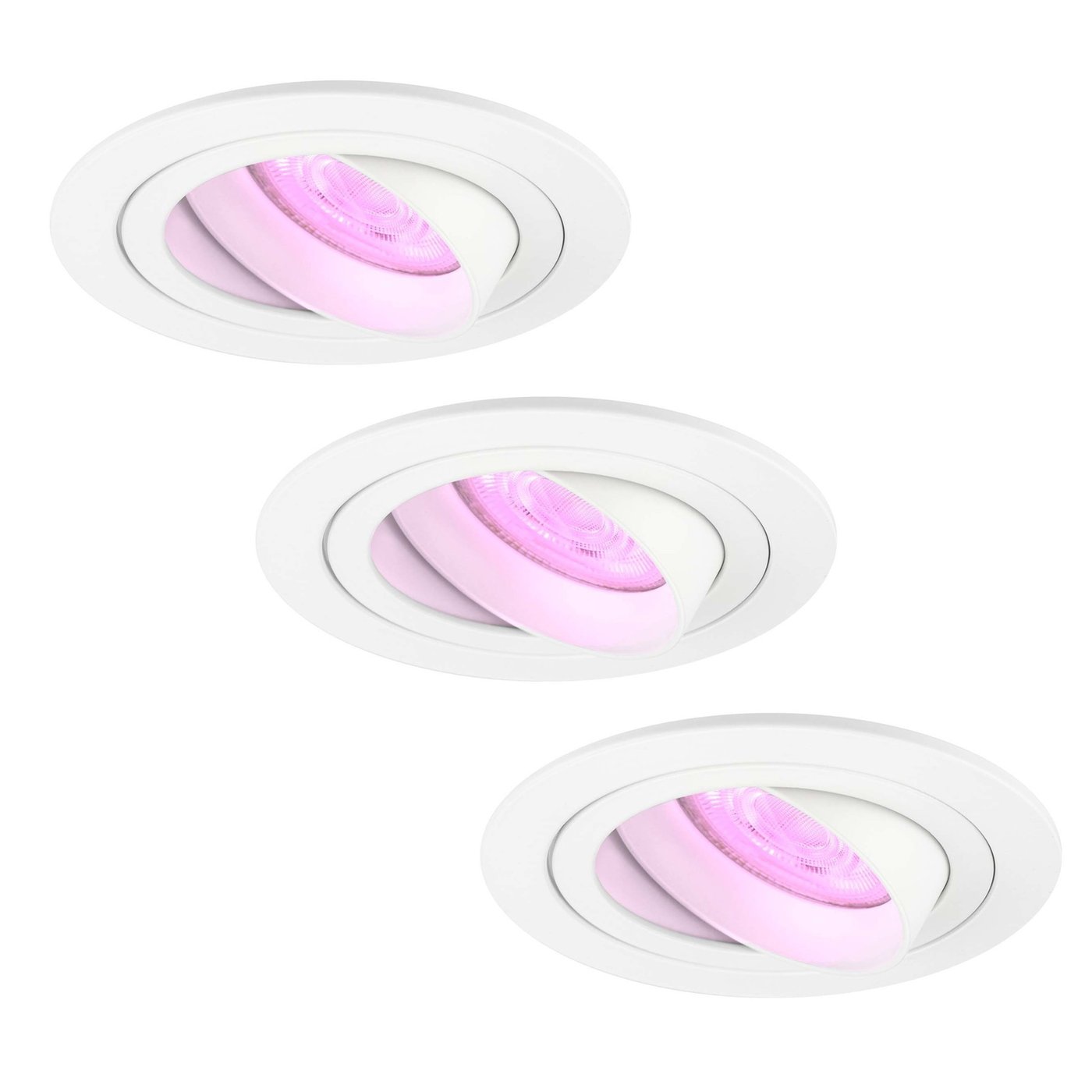 3x Lampy Wpuszczane w Sufit - inteligentne oświetlenie - Tokio - ściemniane - RGBWW - Białe