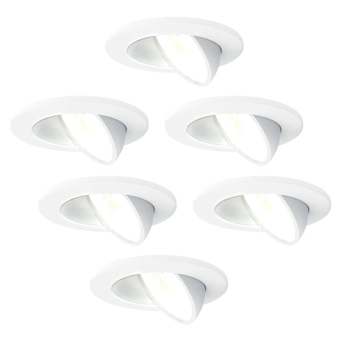 6x Lampy Wpuszczane w Sufit - ściemniane - IP65 - 5w - CCT - Biały - ø74mm - 5 lat gwarancji - Do łazienki