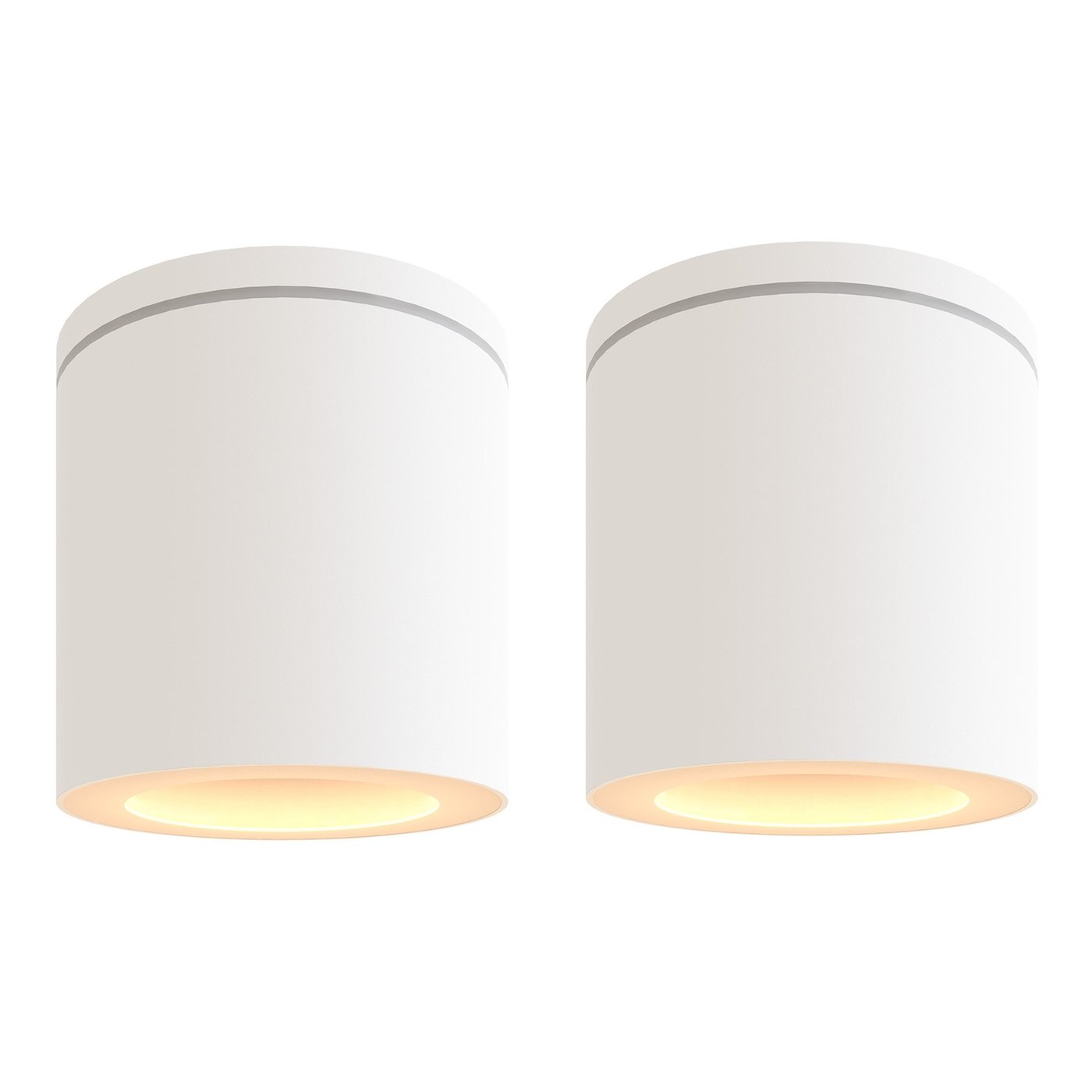 2x LED Mounted Ceiling Spotlight Outdoor - IP54 - White - Round - Modern - Excl. GU10 Spot