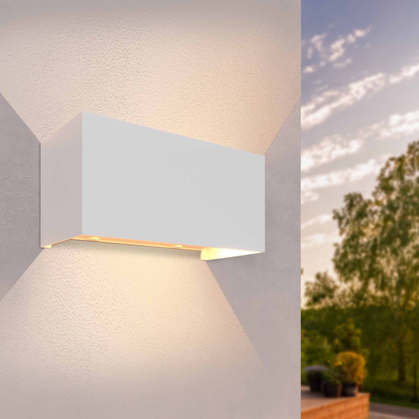 LED Wandleuchte Außen - Beidseitig - 9.5W - 3000K - IP54 - Weiß - Für den Innen- und Außenbereich geeignet