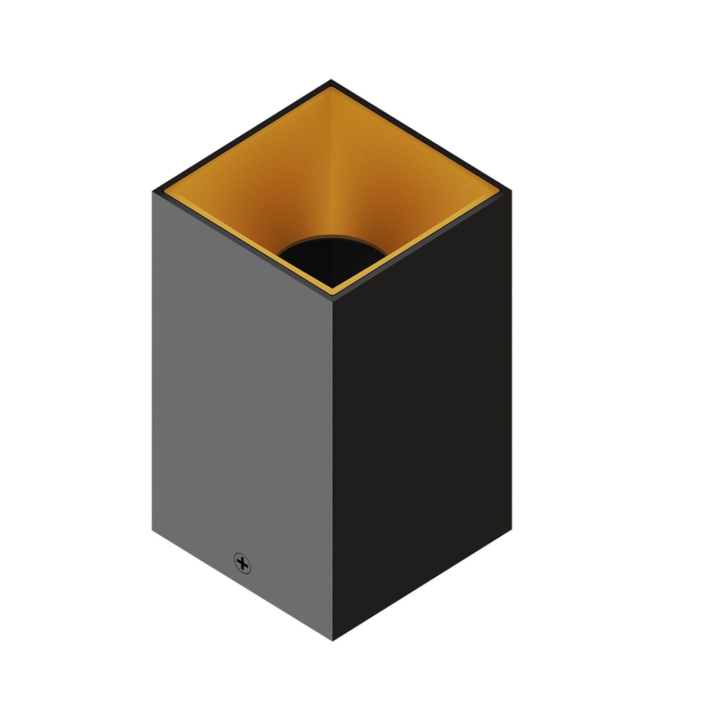 Spot LED en saillie - Dimmable - Noir / Doré - Carré - Raccord GU10 - 80x80 mm