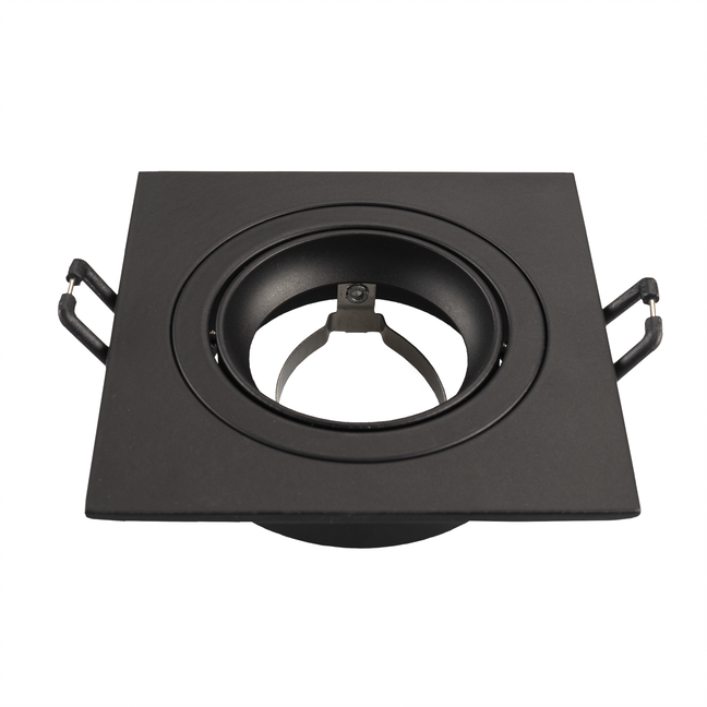 GU10 Support de spot Carré - Ampoule GU10 - Sevilla - Noir - 92mm