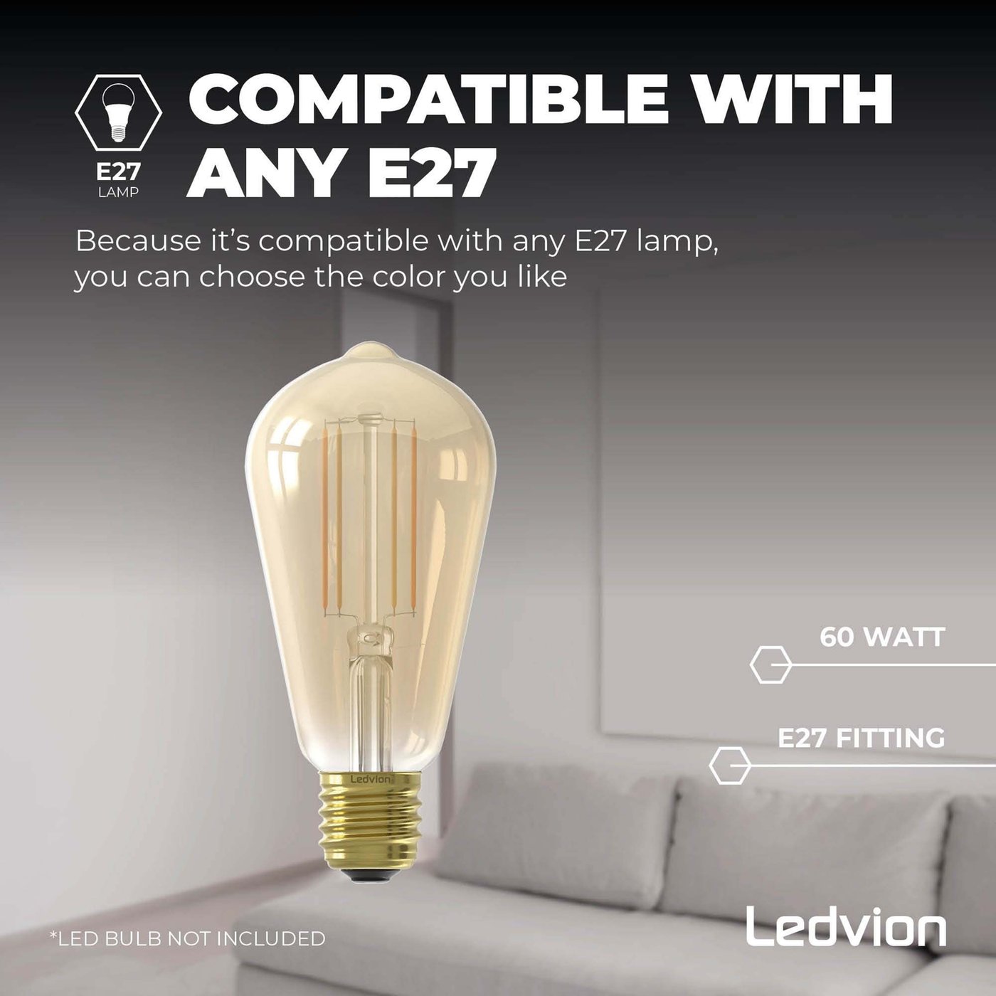 2 Pezzi Lampada Da Parete Esterno Vintage Nero A Collo D'Oca – E27 Impermeabile In Metallo