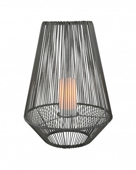 LED Tischlampe Solar mit Flammeneffekt - 51 cm - 2W - IP44 - Mineros - Grau