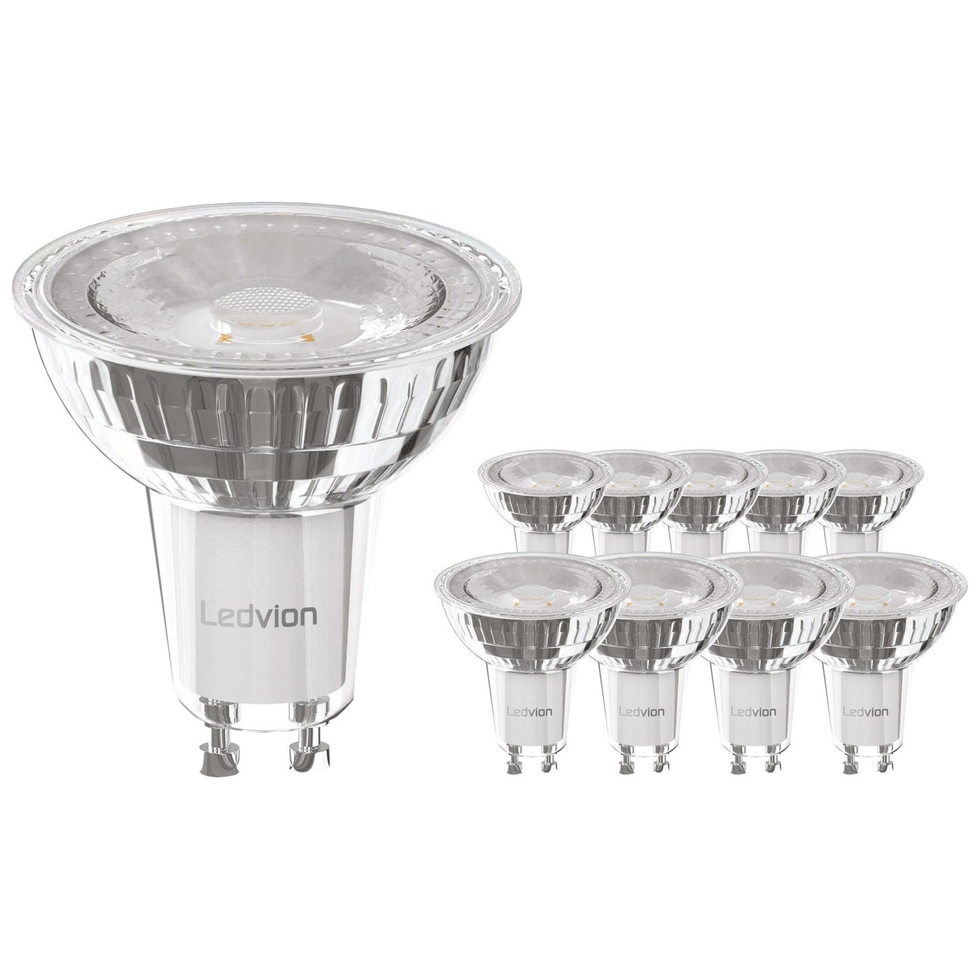 10x GU10 LED Spots - 3W - 2700K - 345 Lumen - Vorteilspackung