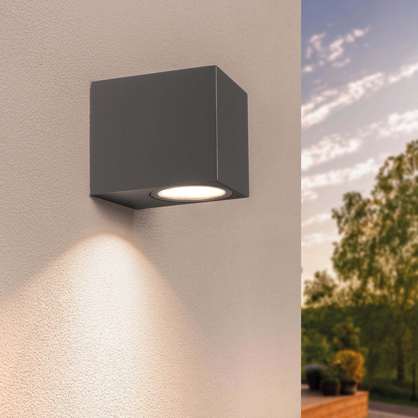 Wandlamp buiten - Cube - Antraciet - 3W - 2700K