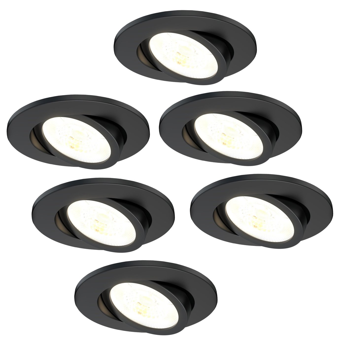 Spots Encastrables LED Noir - Dimmable - IP65 - 7W - CCT - ø90mm - 5 ans de garantie - Convient pour la salle de bain