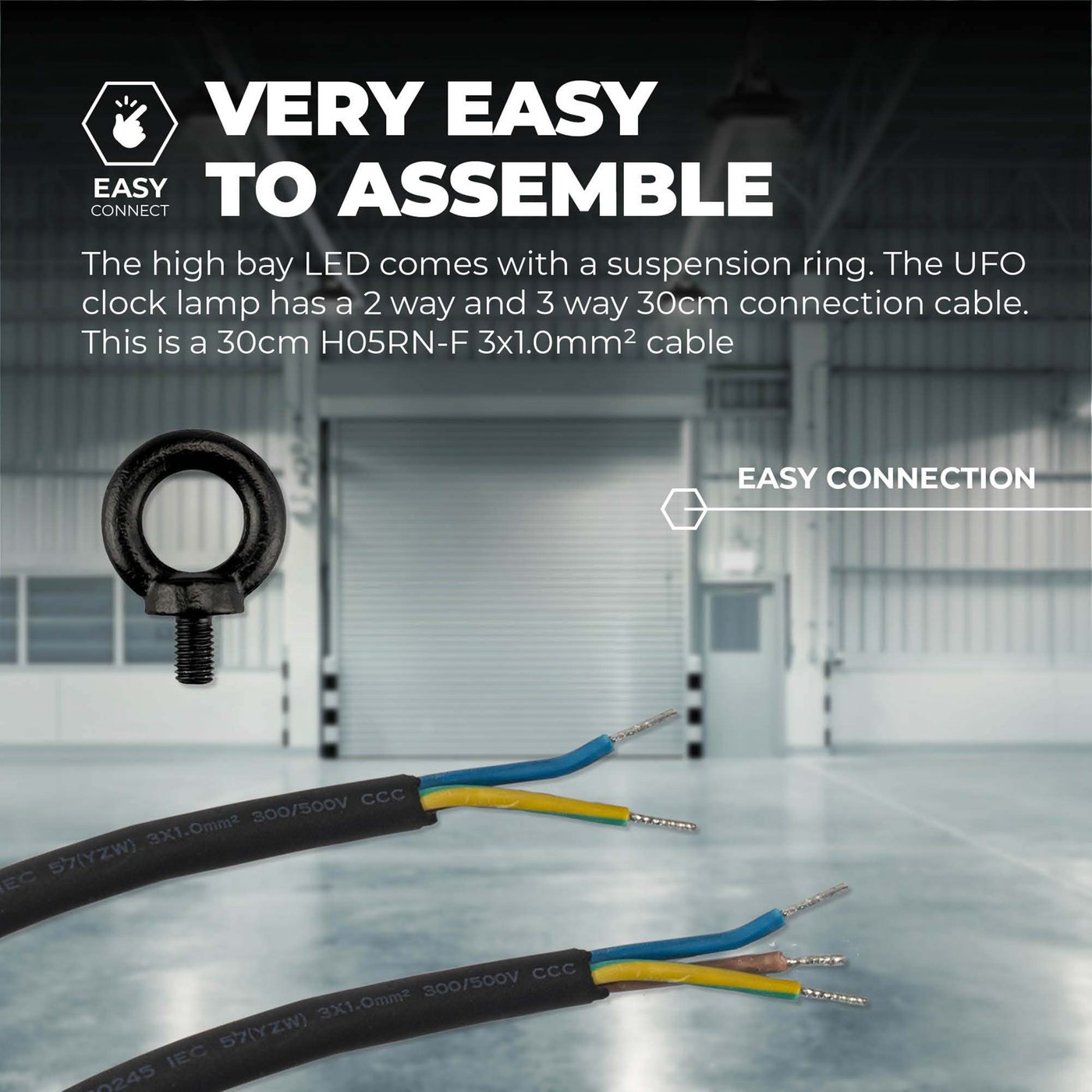 QM100E2Y-2HB New with Warranty QM100E2Y2HB　並行輸入品 High Bay LED lamp 100W with Sensor \u2013 Energy Class A - 120° - 192lm⁄W -  6000K - IP65 - Dimmable - 5 Year Warranty