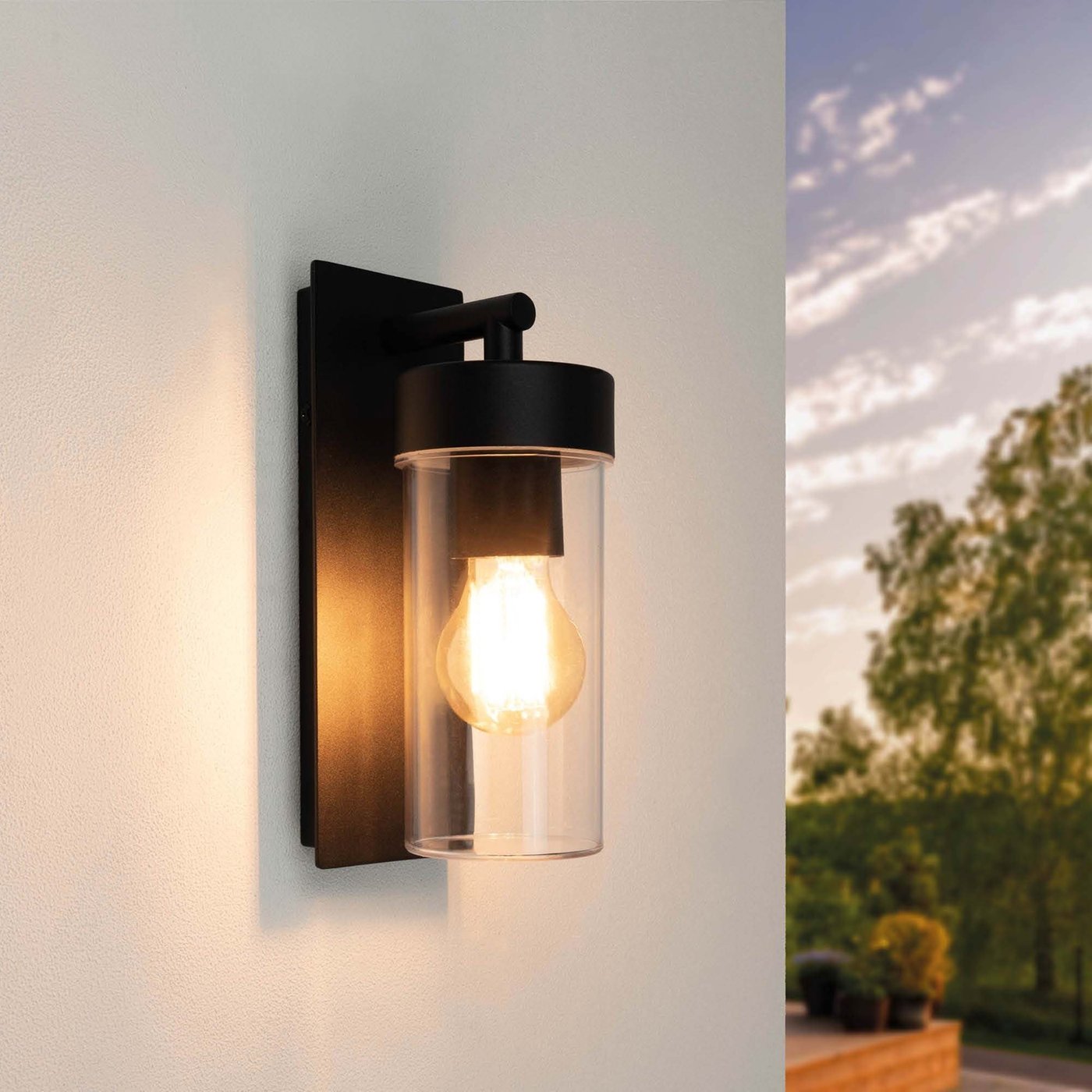 Moderne Wandleuchte Außen - 7.5W - 2100K - IP44 - Schwarz