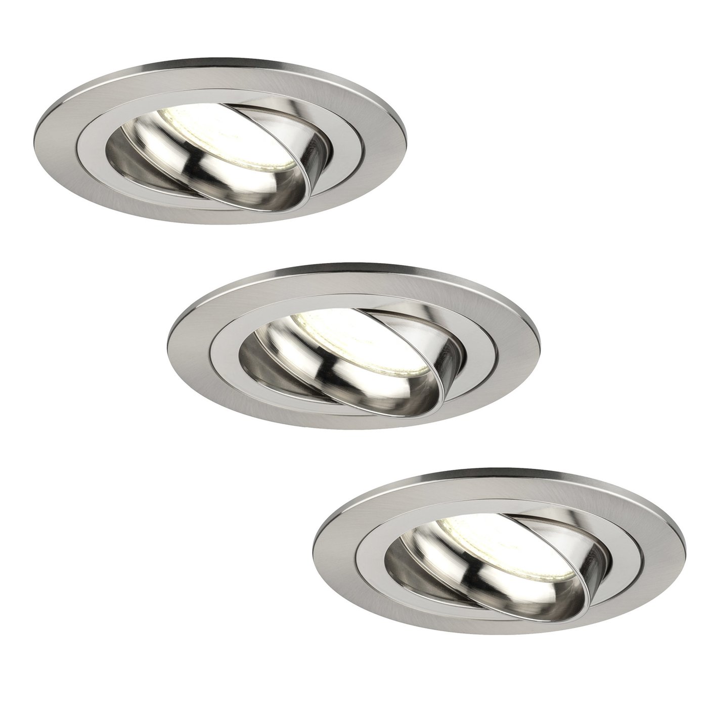 3x Lampy Wpuszczane w Sufit - Stal Nierdzewna - Tokio - ściemniane - 3W - 4000K - ø92mm