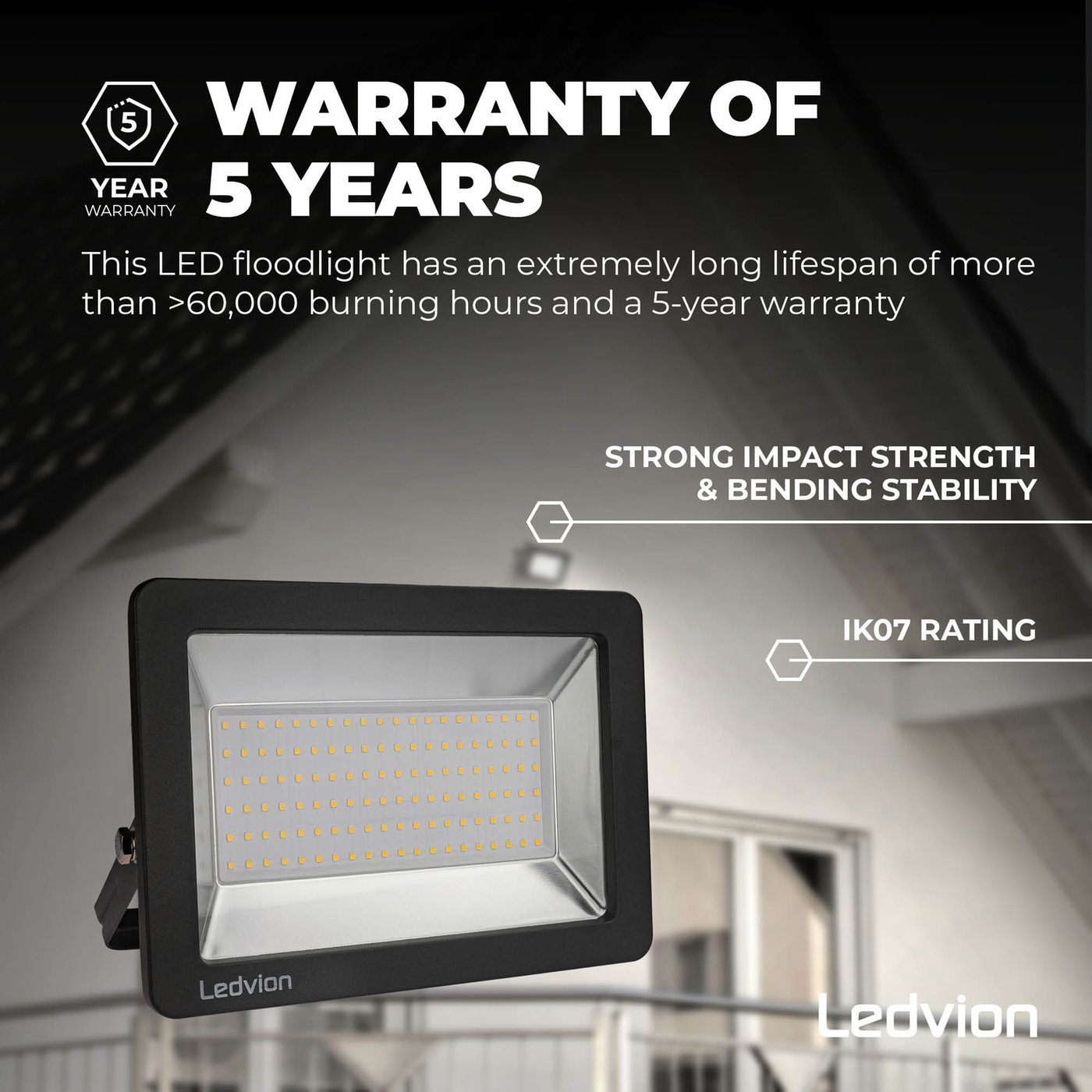 Projecteur LED 10W IP65 - Étanche et Écoénergétique pour Éclairage