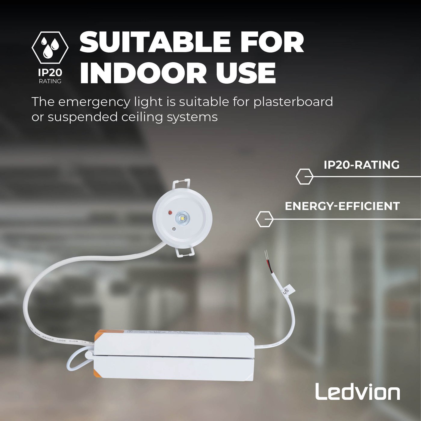 EMOS Luce Di Emergenza A LED Per Uscita Di Sicurezza, Impermeabile IP65, Con Batteria LiFePo4 E Autonomia 3 Ore, Montaggio A Parete Per Interni, Segnalazione Vie Di Fuga