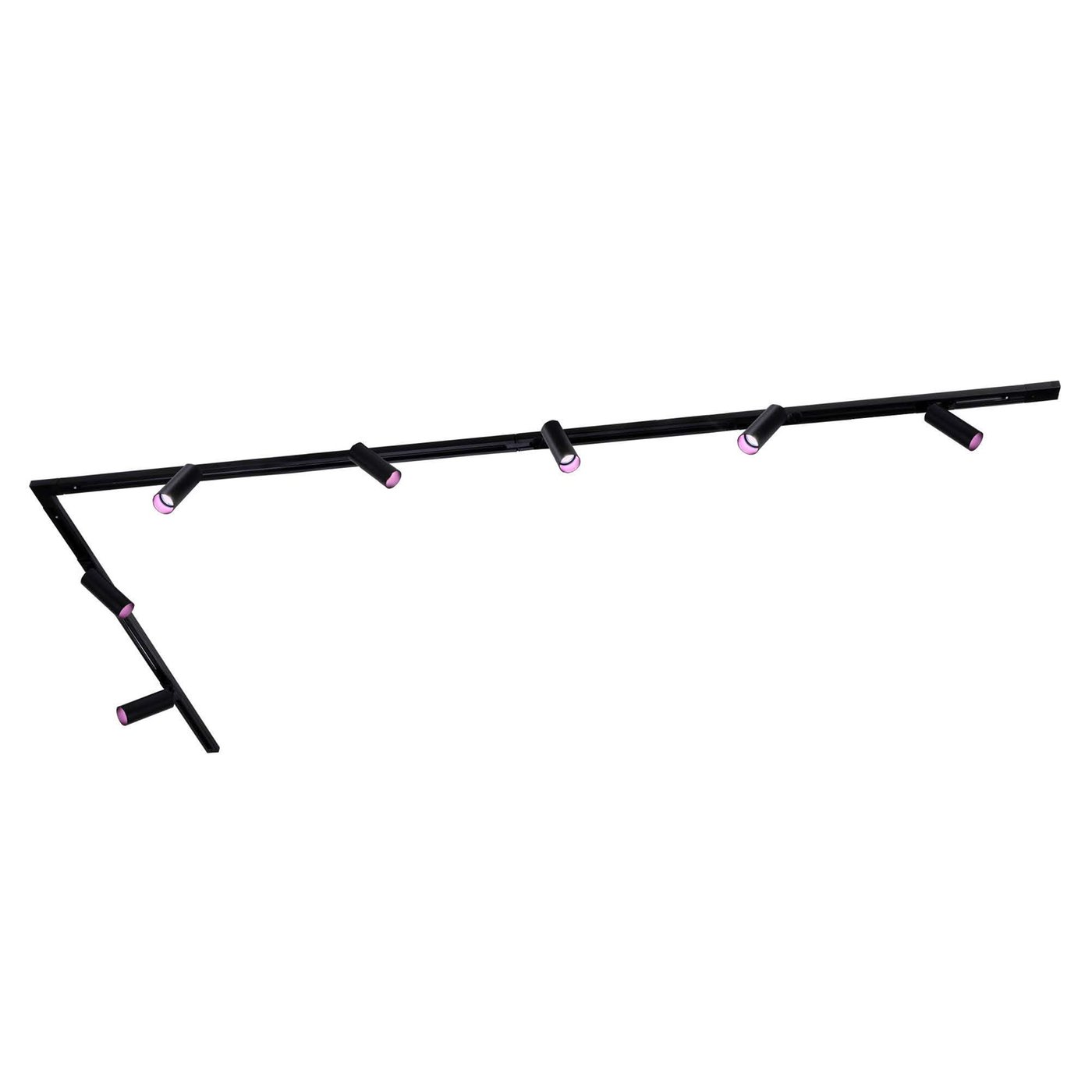3m Inteligentne Oświetlenie Szynowe LED - 7x Reflektor Szynowy - 4.9W - RGB+CCT - Możliwość Przyciemniania - System Szynowy 1-fazowy - Czarny
