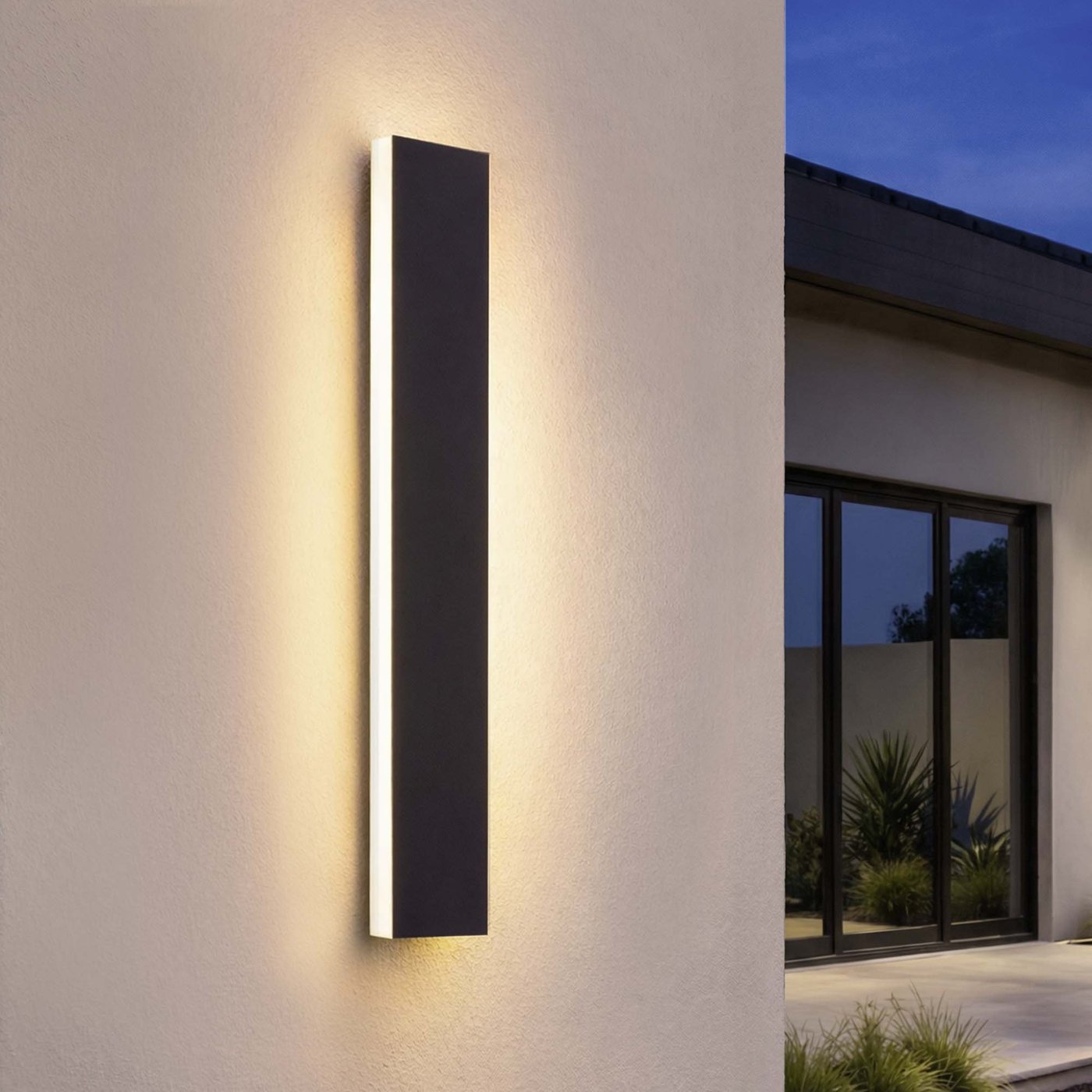 LED Wandlamp Buiten - Villaverlichting – 60 cm - 12W - 2700K - IP65 – Zwart