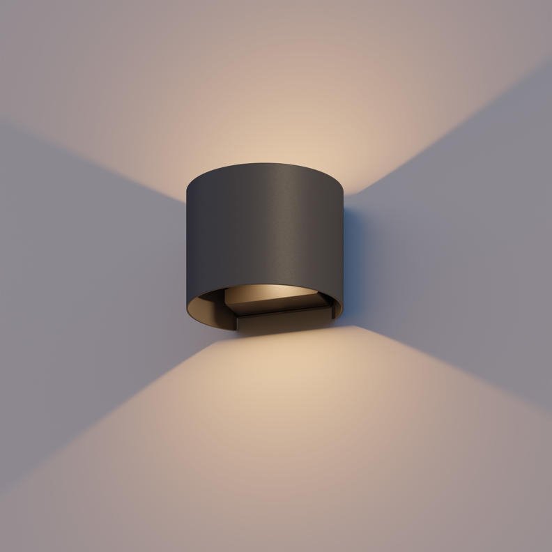Calex Applique Murale LED - Deux Faces - 7W - 3000K - IP54 - Noir