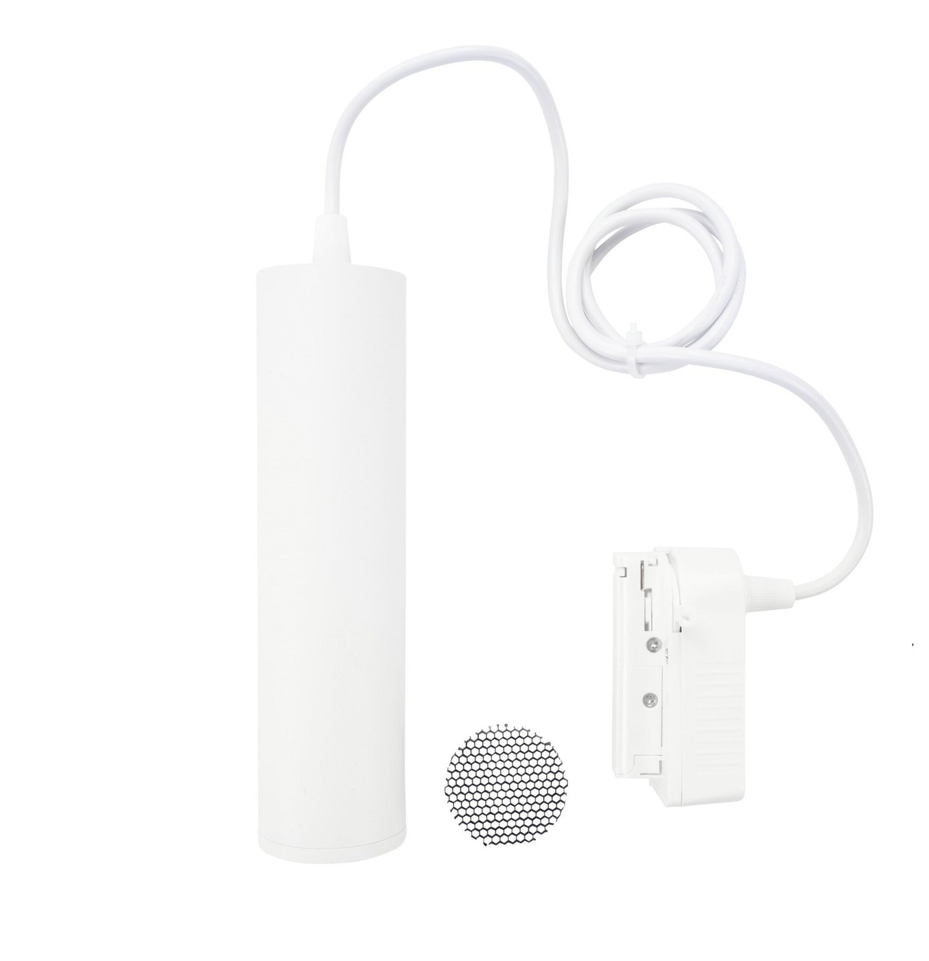1-Phasen Schienenspot Hängelampe – Deckenhaube mit 1m Kabel – GU10 Fassung – Weiß