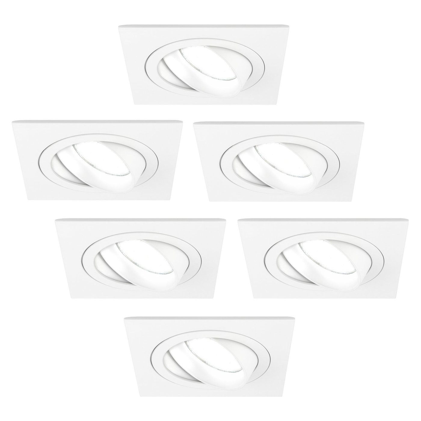 Focos Empotrables LED Regulables Blanco - Sevilla - 3W - 6500K - 92mm - Cuadrado - 6 Pack