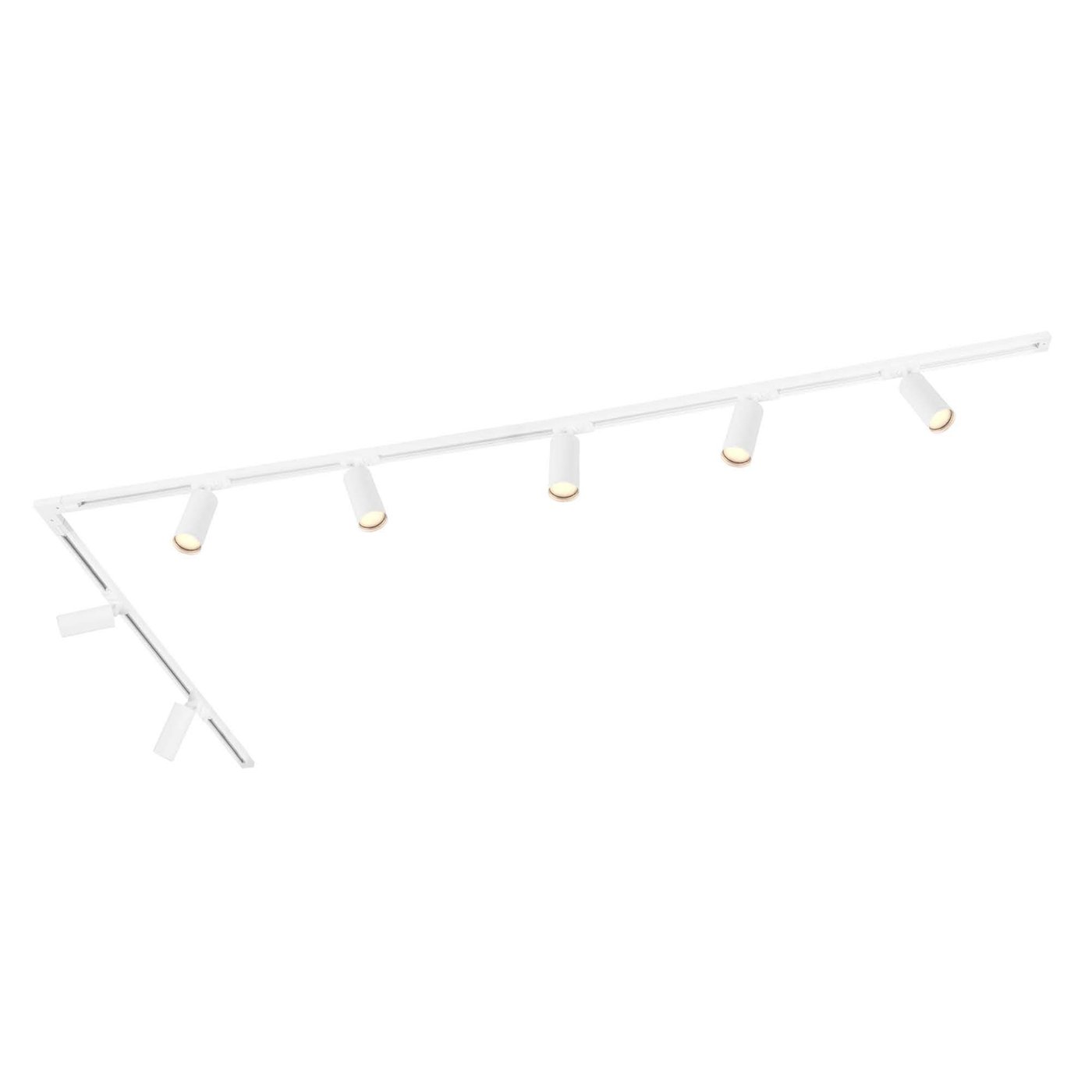 3m Oświetlenie Szynowe LED - 7x Reflektor Szynowy - 3W - 2700K - Możliwość Przyciemniania - System Szynowy 1-fazowy - Biały