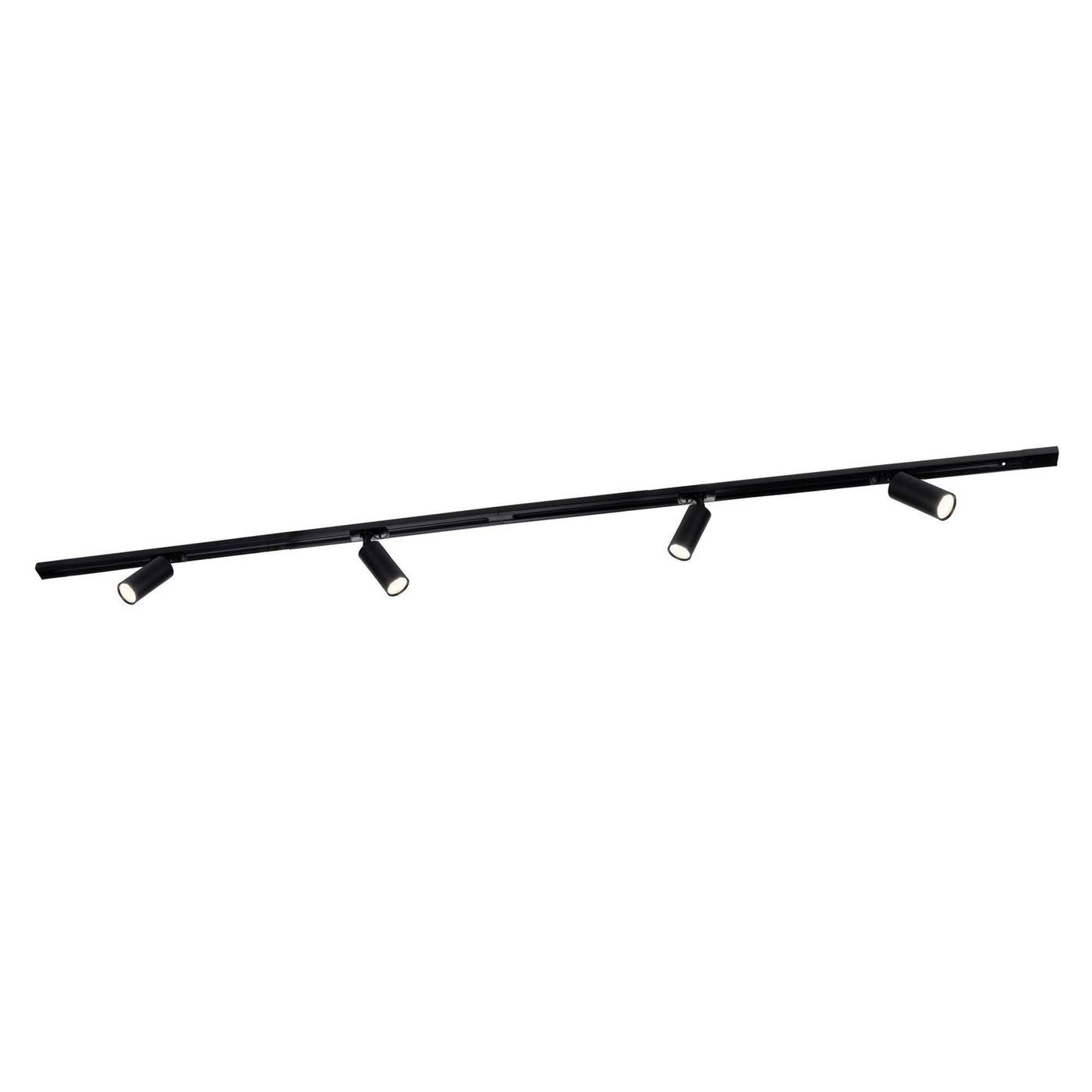 2m LED Schienensystem - 4 Spots - Dimmbar - 1 Phasen - Schwarz