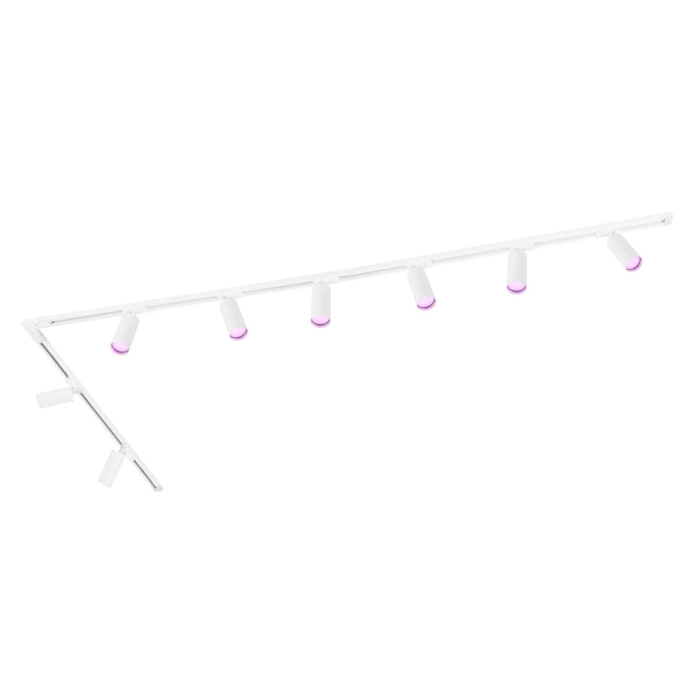 3m Inteligentne Oświetlenie Szynowe LED - 8x Reflektor Szynowy - 4.9W - RGB+CCT - Możliwość Przyciemniania - System Szynowy 1-fazowy - Biały