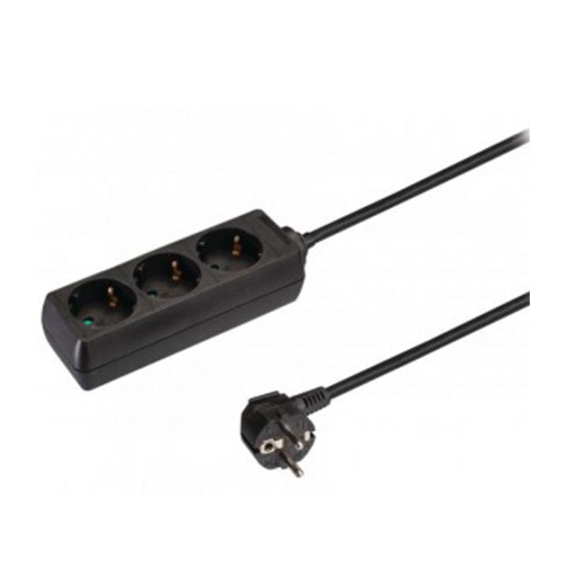 Multiprise - 3 Prises electriques - Rallonge Electrique 1.5 m - Noir