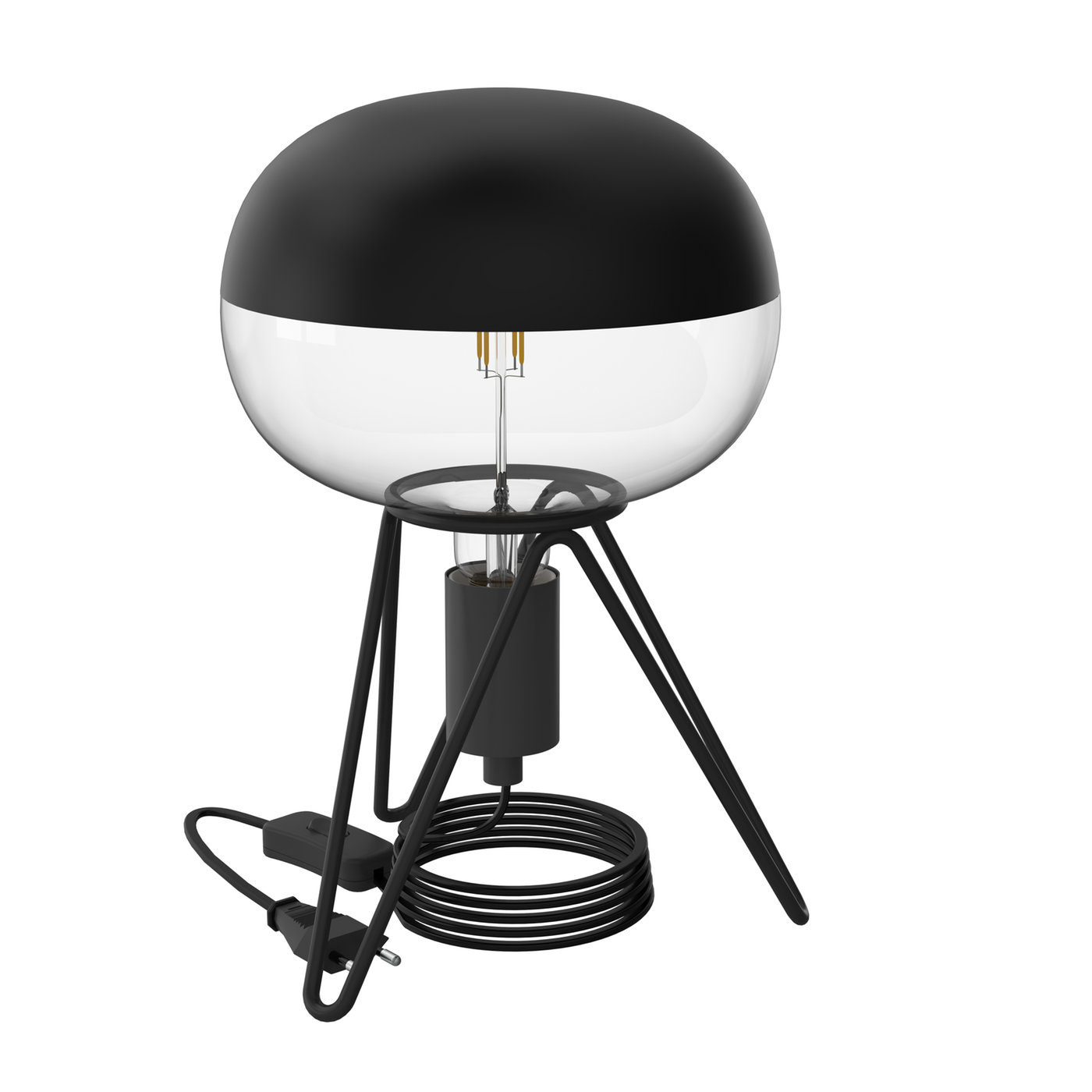 Lampa Stołowa Calex na Trójnogu - Czarny - Oprawa E27