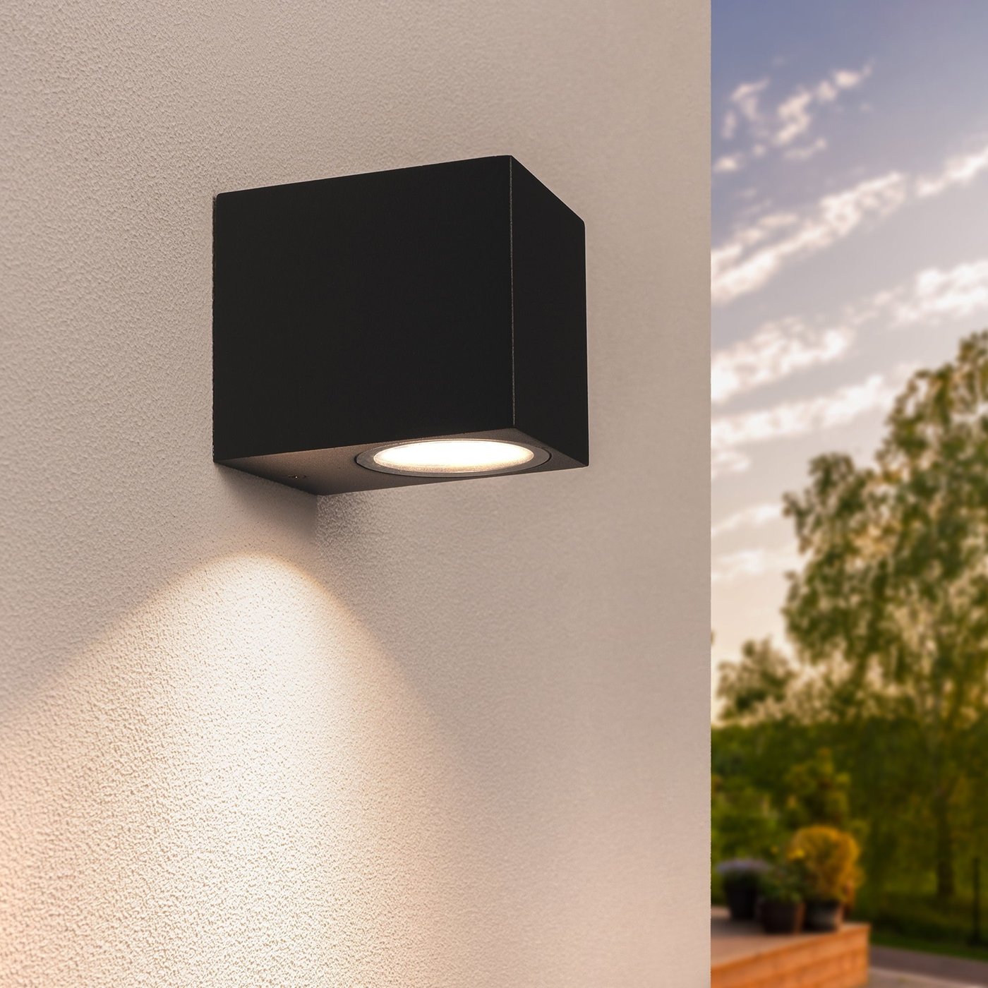 4x LED Wandleuchte - Dimmbar - IP54 - GU10 Fassung - Schwarz