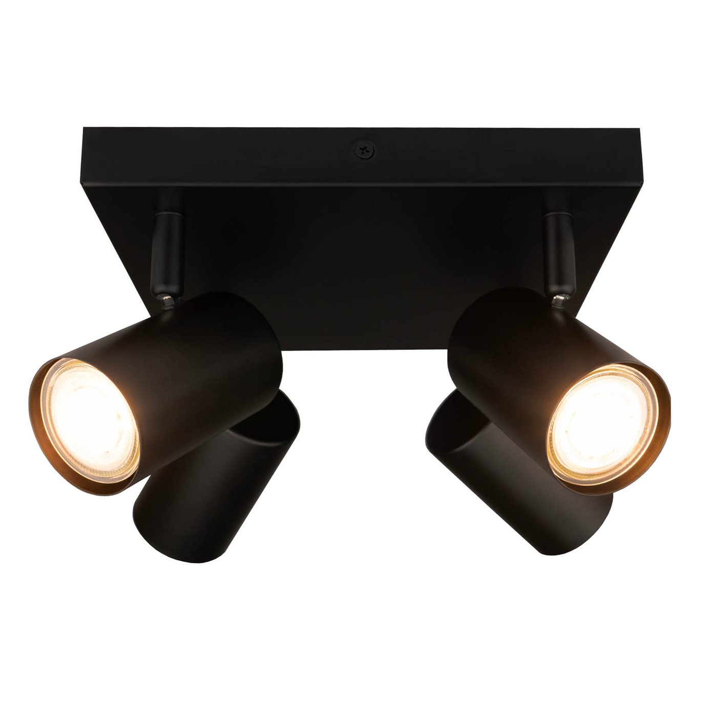 Reflektory sufitowe LED - Czarna - ściemniany - Kwadrat - Uchylna - żarówka GU10 - Natynkowa