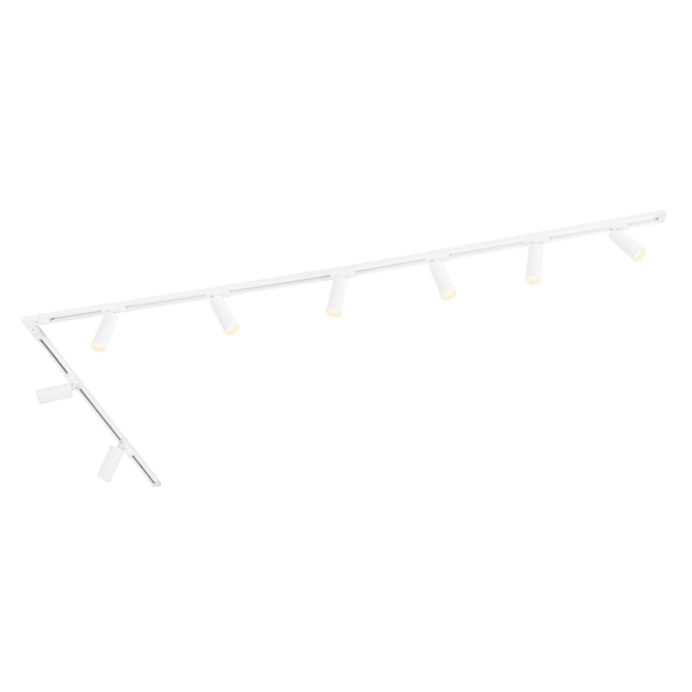 3m Oświetlenie Szynowe LED - 8x Reflektor Szynowy - 3W - 2700K - Możliwość Przyciemniania - System Szynowy 1-fazowy - Biały