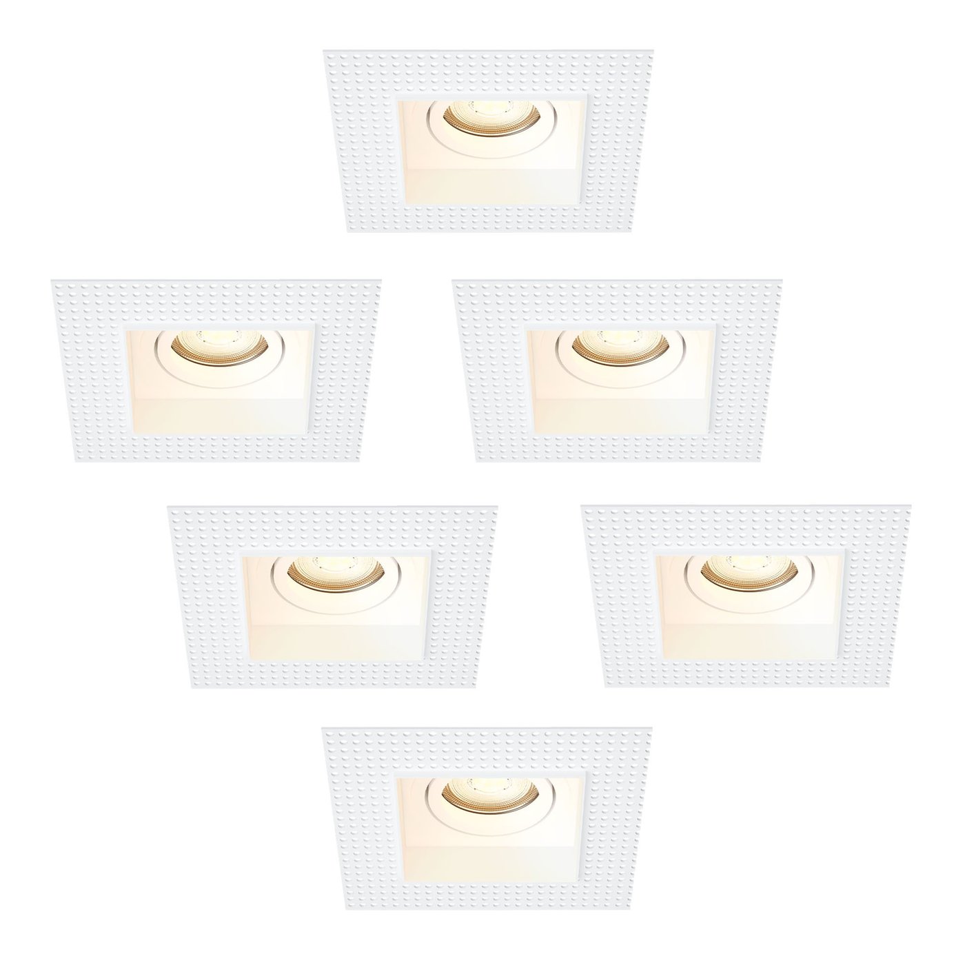 Trimless Inbouwspots LED Dimbaar - Wit - 3W - 2700K - 345 Lumen - 130x130mm - 6 pack