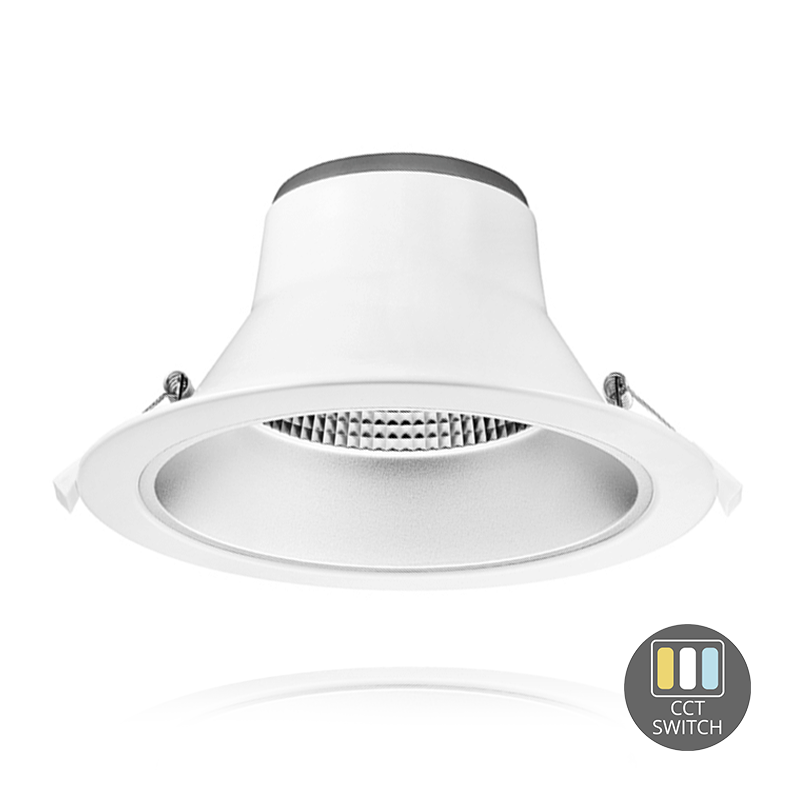 Downlight LED z Odbłyśnikiem - 15W - Ø120 mm - Przełącznik CCT - Biały - 5 lat gwarancji