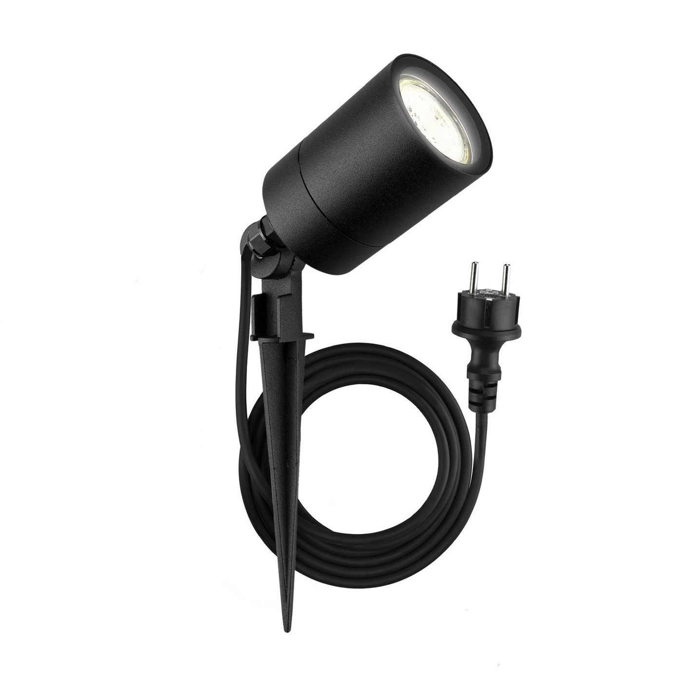 Reflektor Ogrodowy LED - Czarny - IP65 - Gniazdo GU10 - Kabel zasilający 2 metry