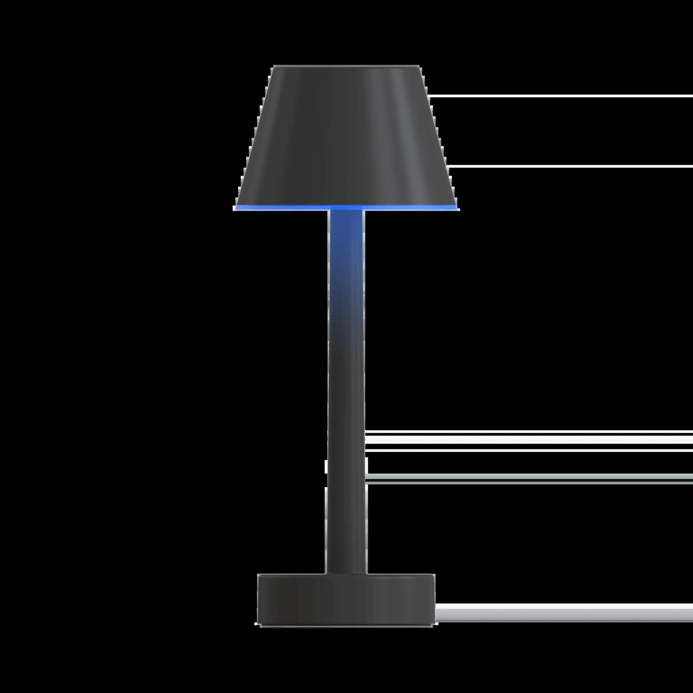 Ładowalna Lampa Stołowa - 5W - 2700K - IP54 - Czarna